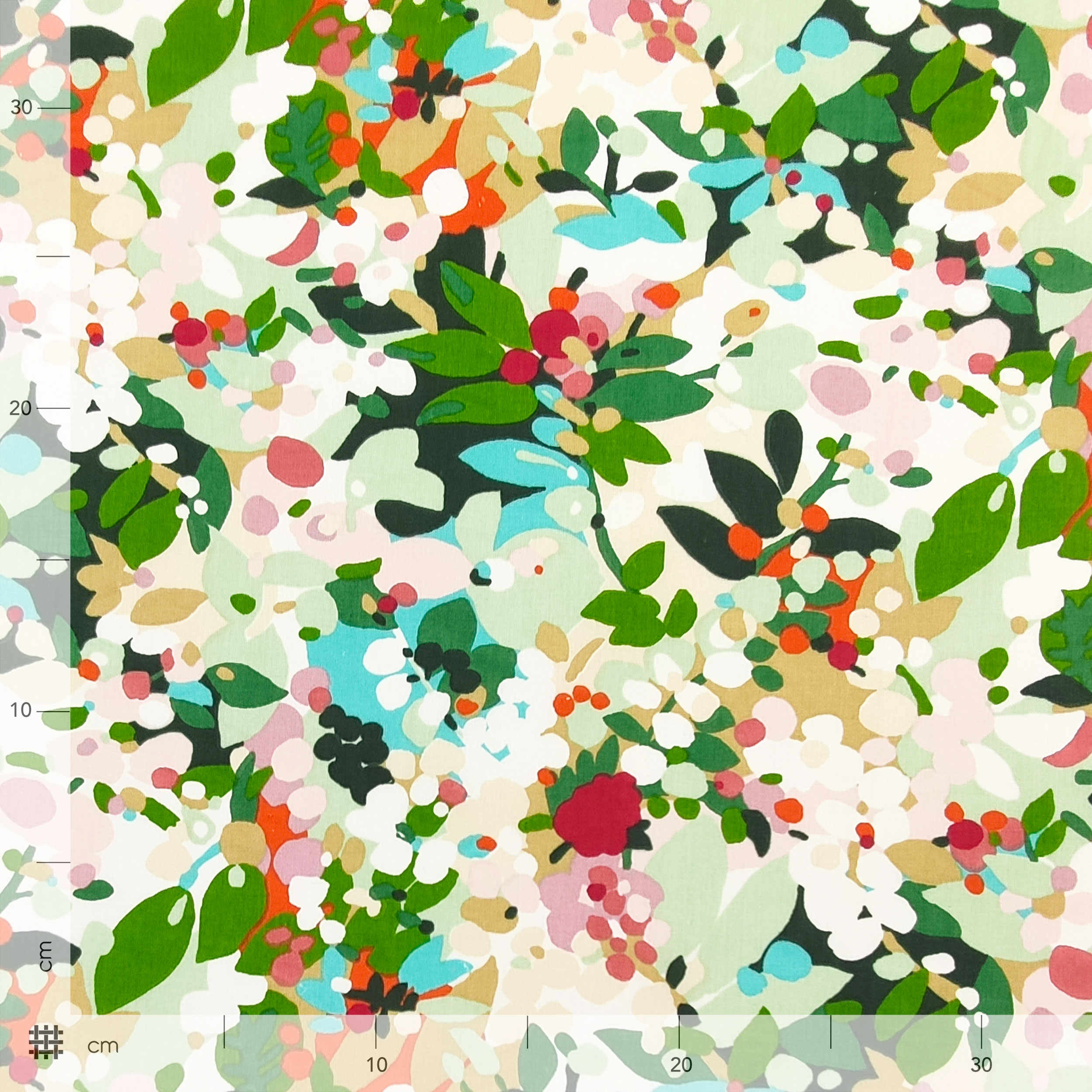 Mélange de coton Fantaisie florale multicolore Image