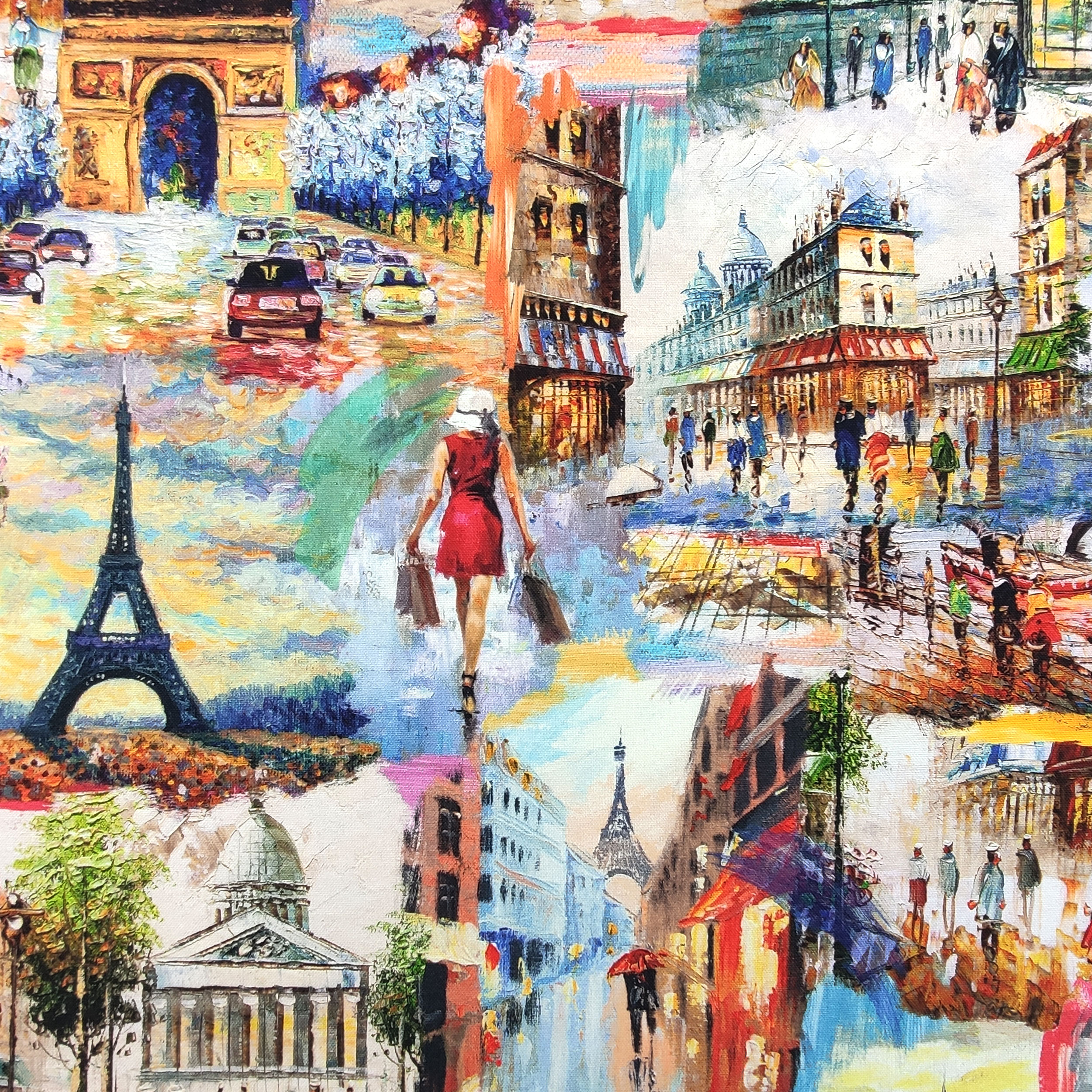 Tejido de algodón Panamá Pintado París