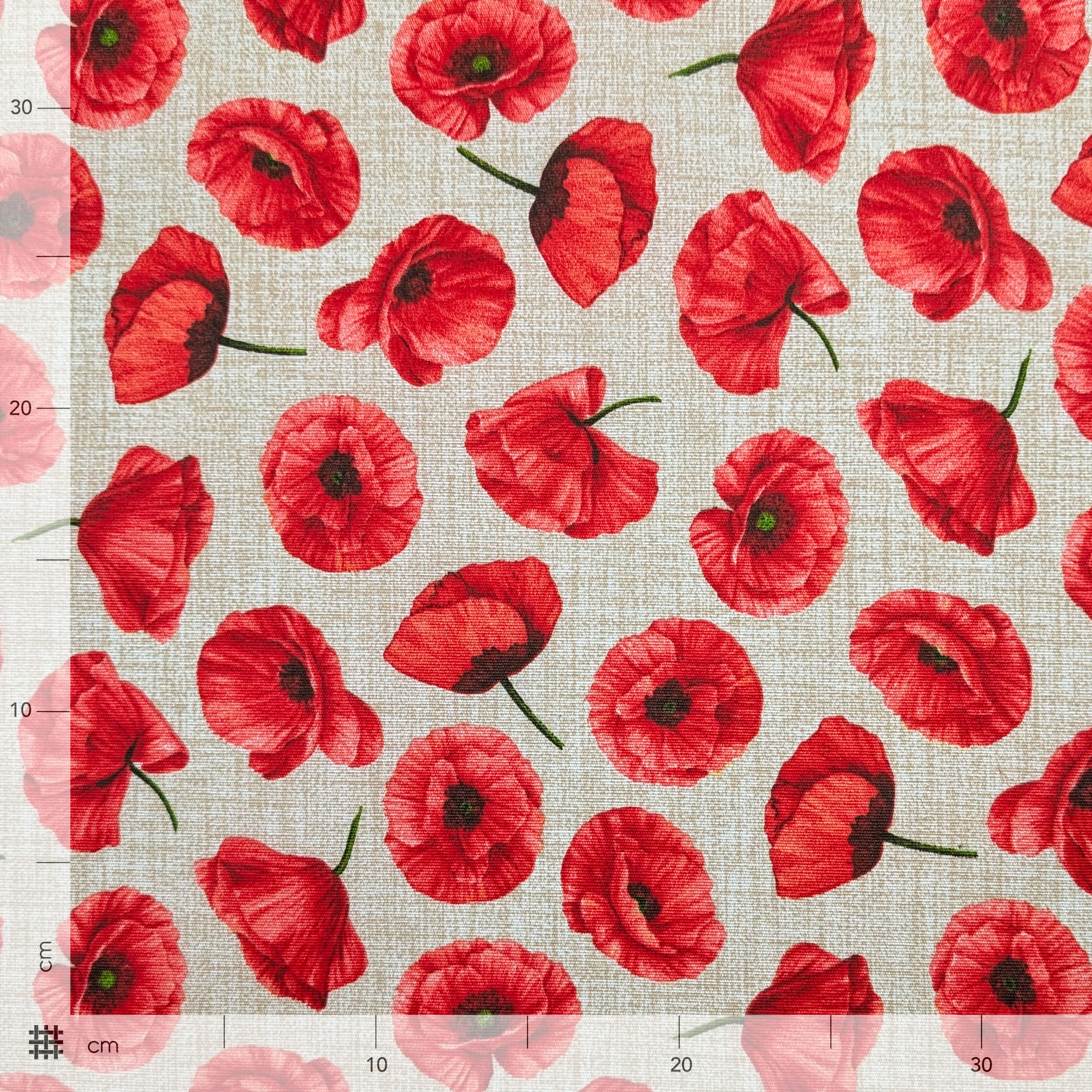 Fabric for Resin Tablecloth Modern Poppies Image