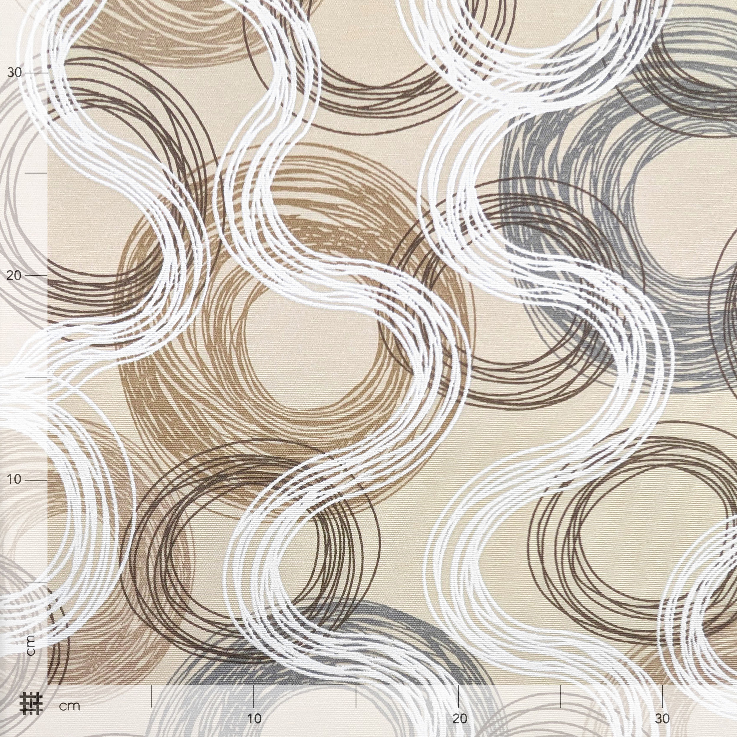 Fabric for Resin Tablecloth Abstract Circles Beige Image