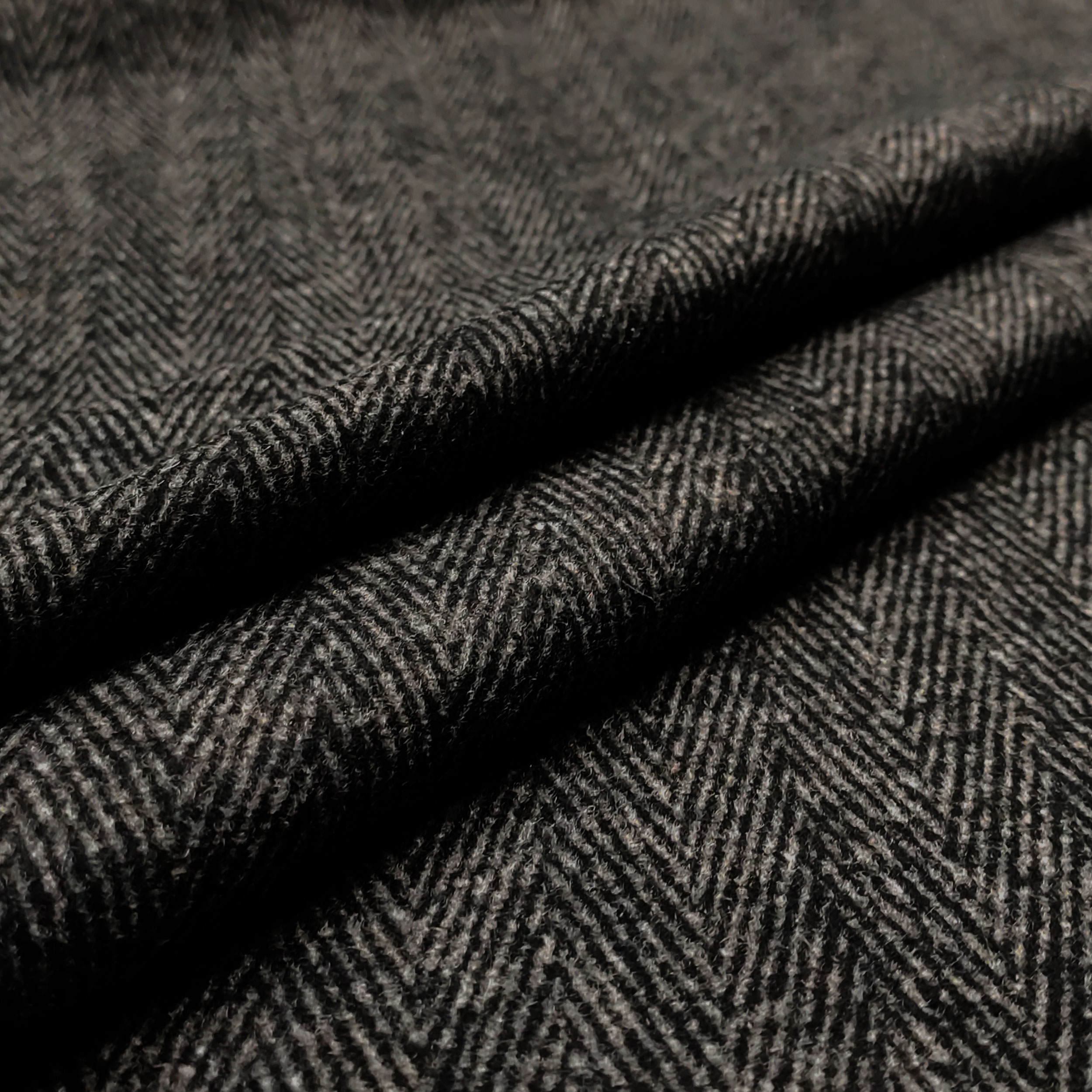 Tissu pour manteau à chevrons gris et noir Image