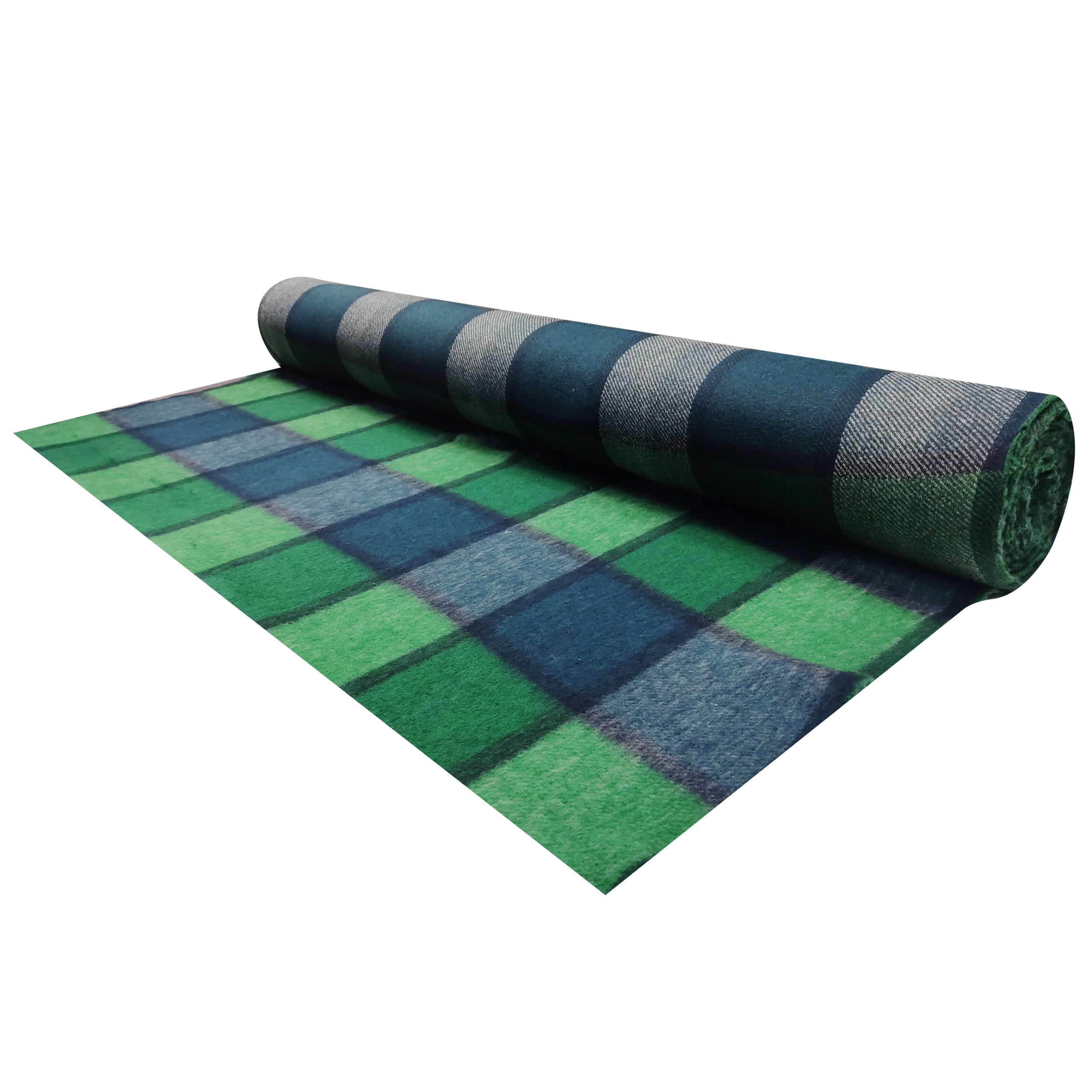 Tartan Quadrettoni Bleu et tons émeraude