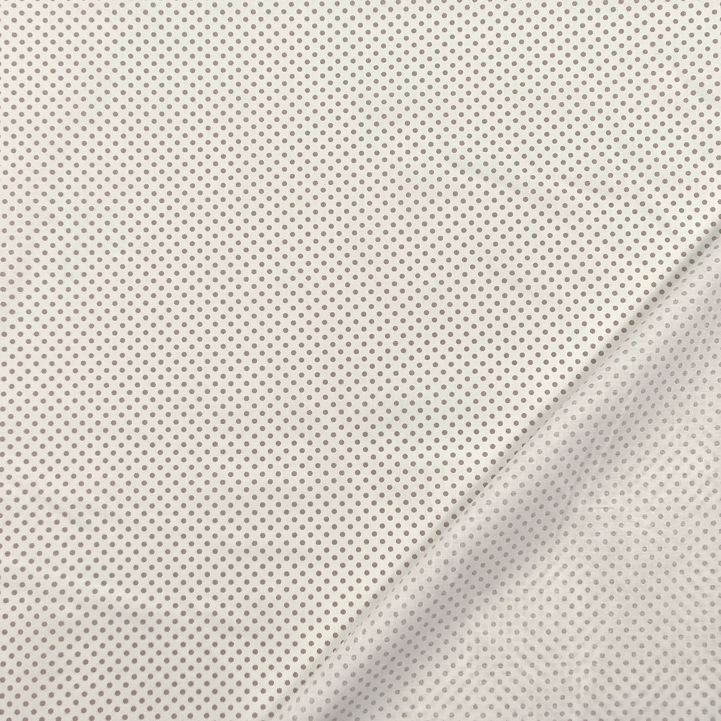 Baumwollstoff Weiß Taube Grau Polka Dot