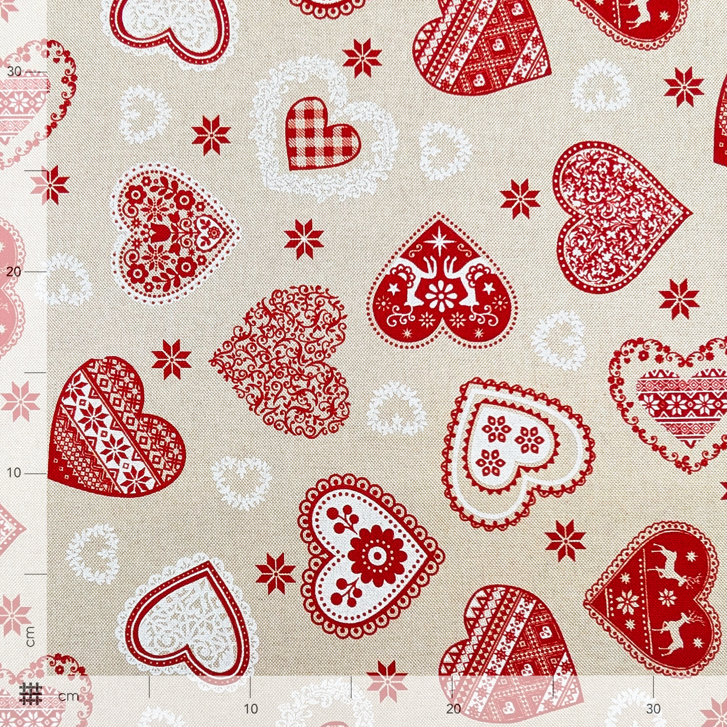 Christmas Panama Tyrolean Hearts Image