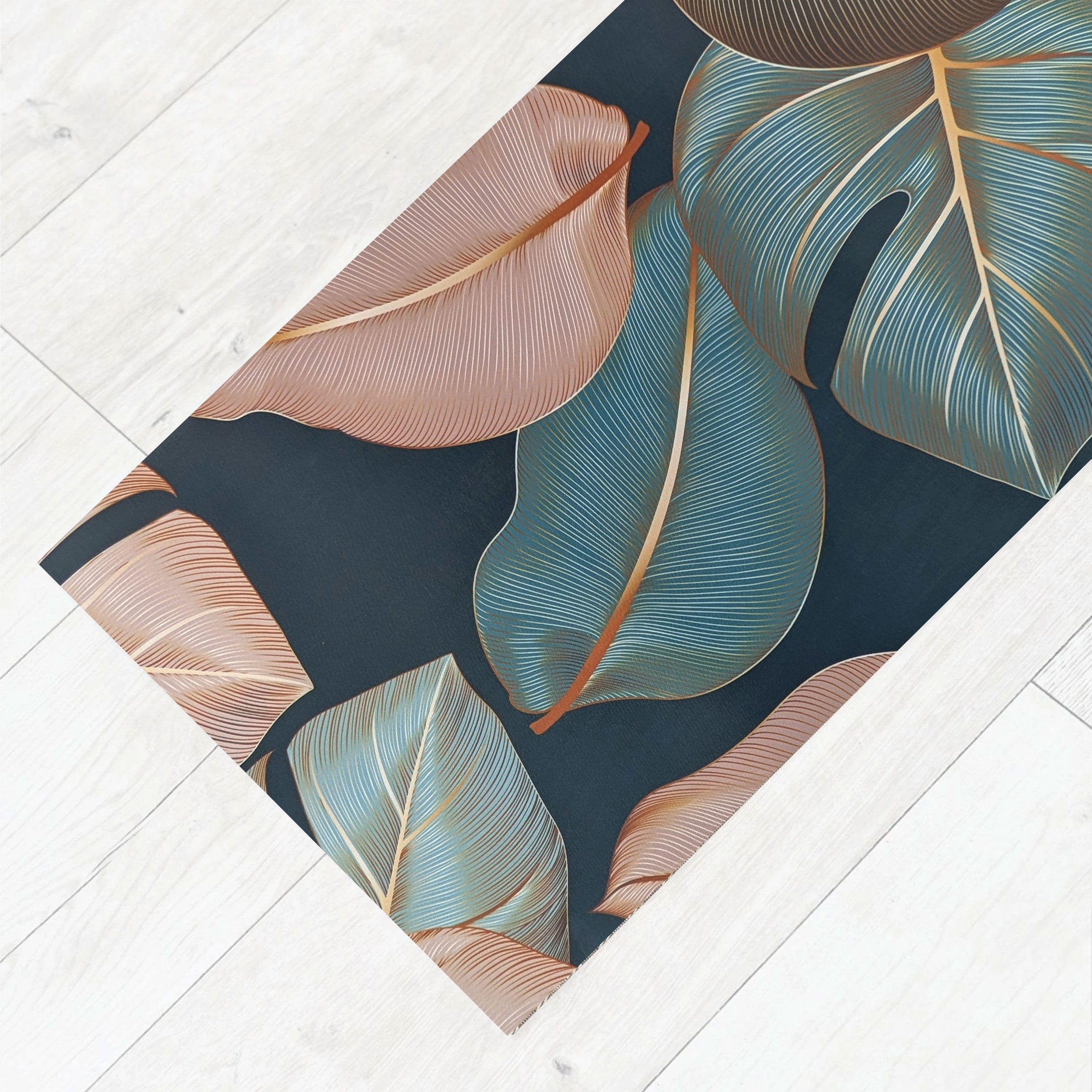 Kitchen Mats with Elegant Leaves Image