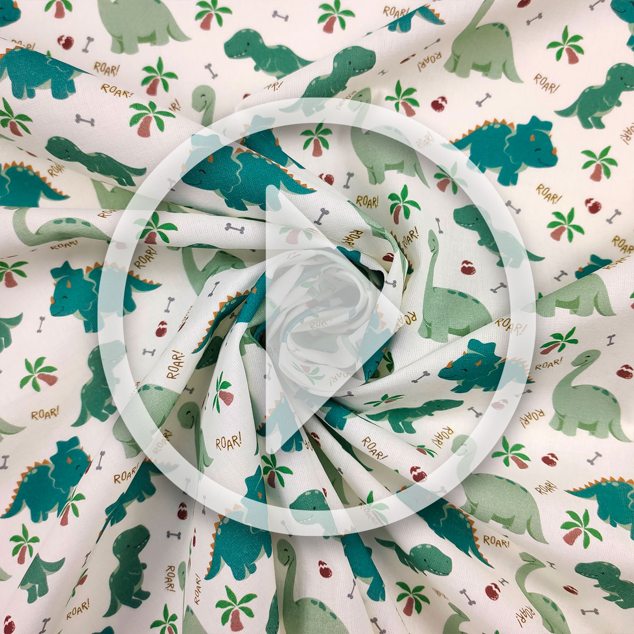 Cotton Fabric Dinosaurs Small Image