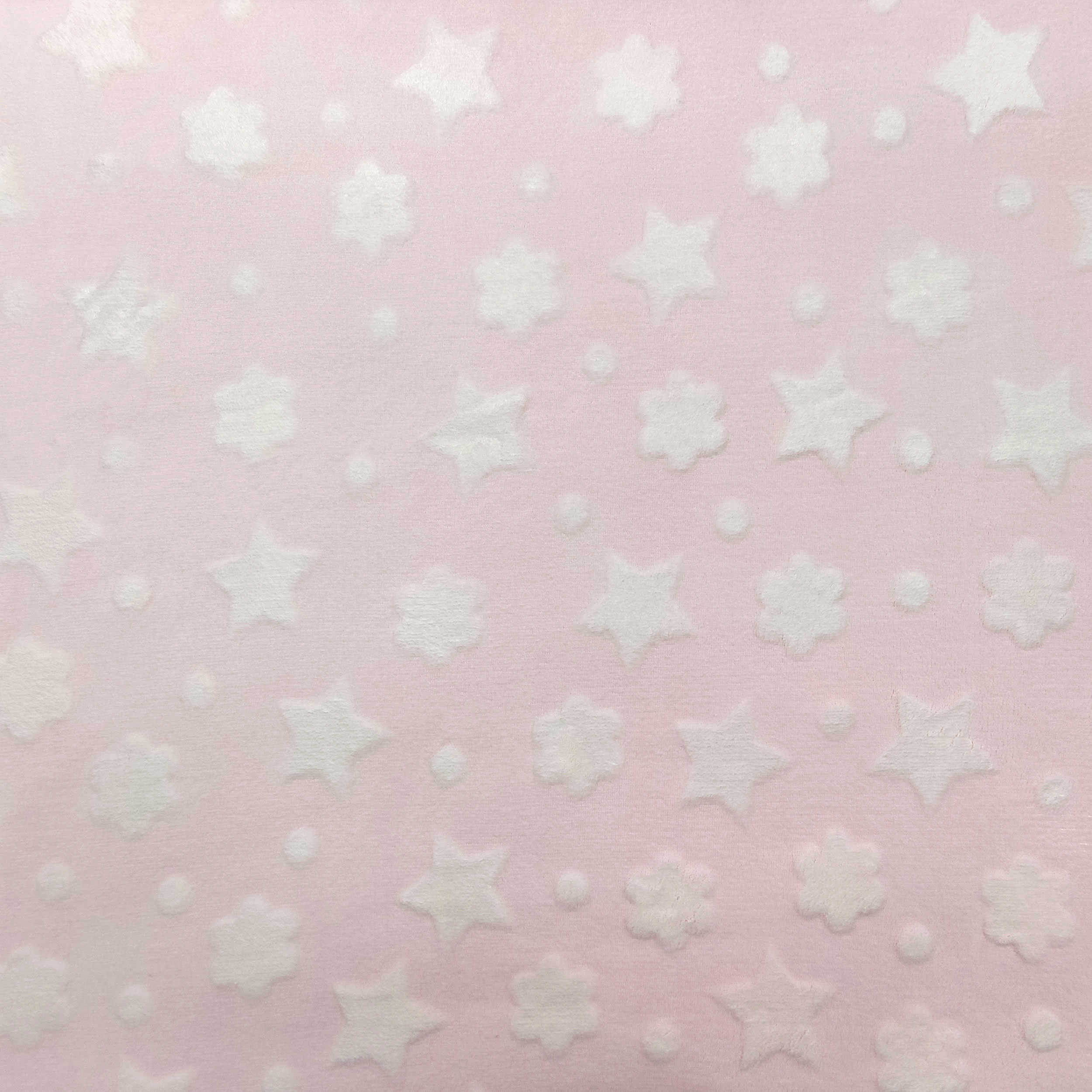 Vellón Estrellas y Nubes Rosa Bebé