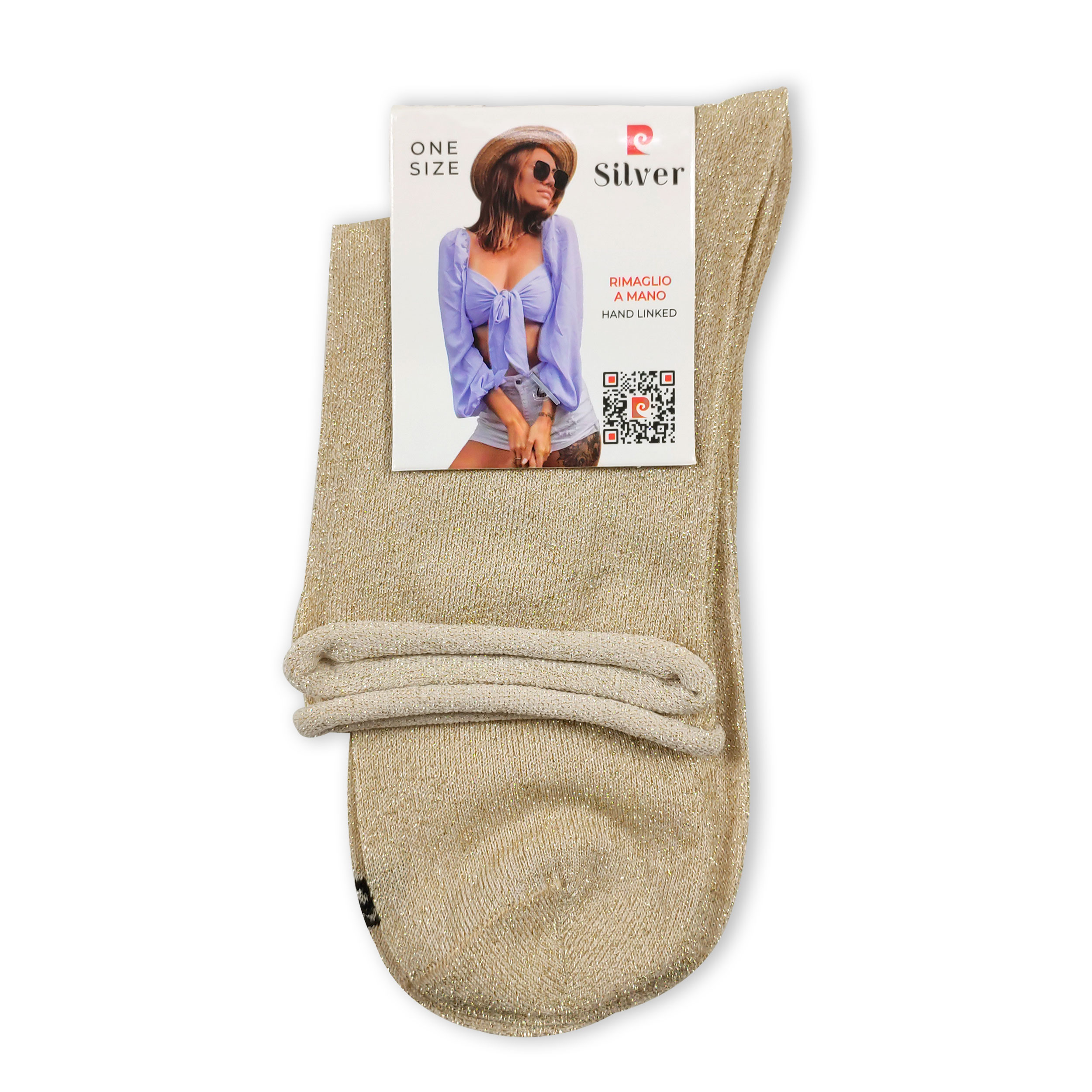 Lurex short socks without elastic