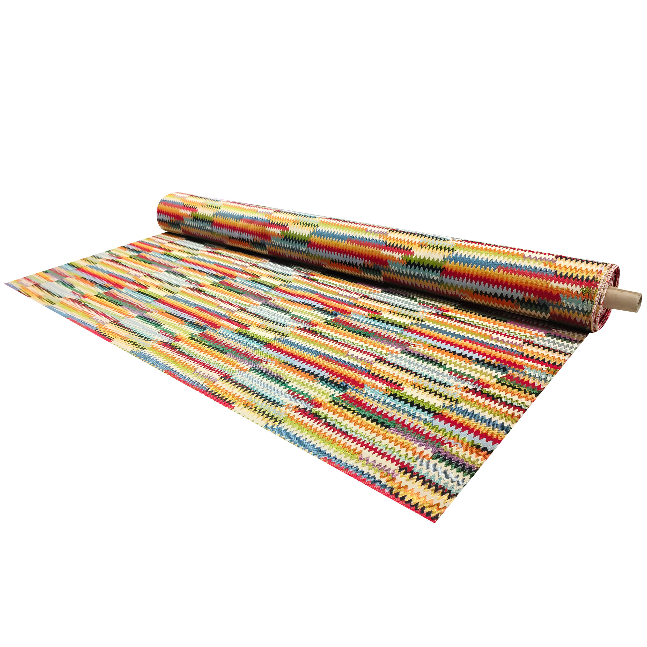 Tela Gobelin de colores con estampado Zig Zag