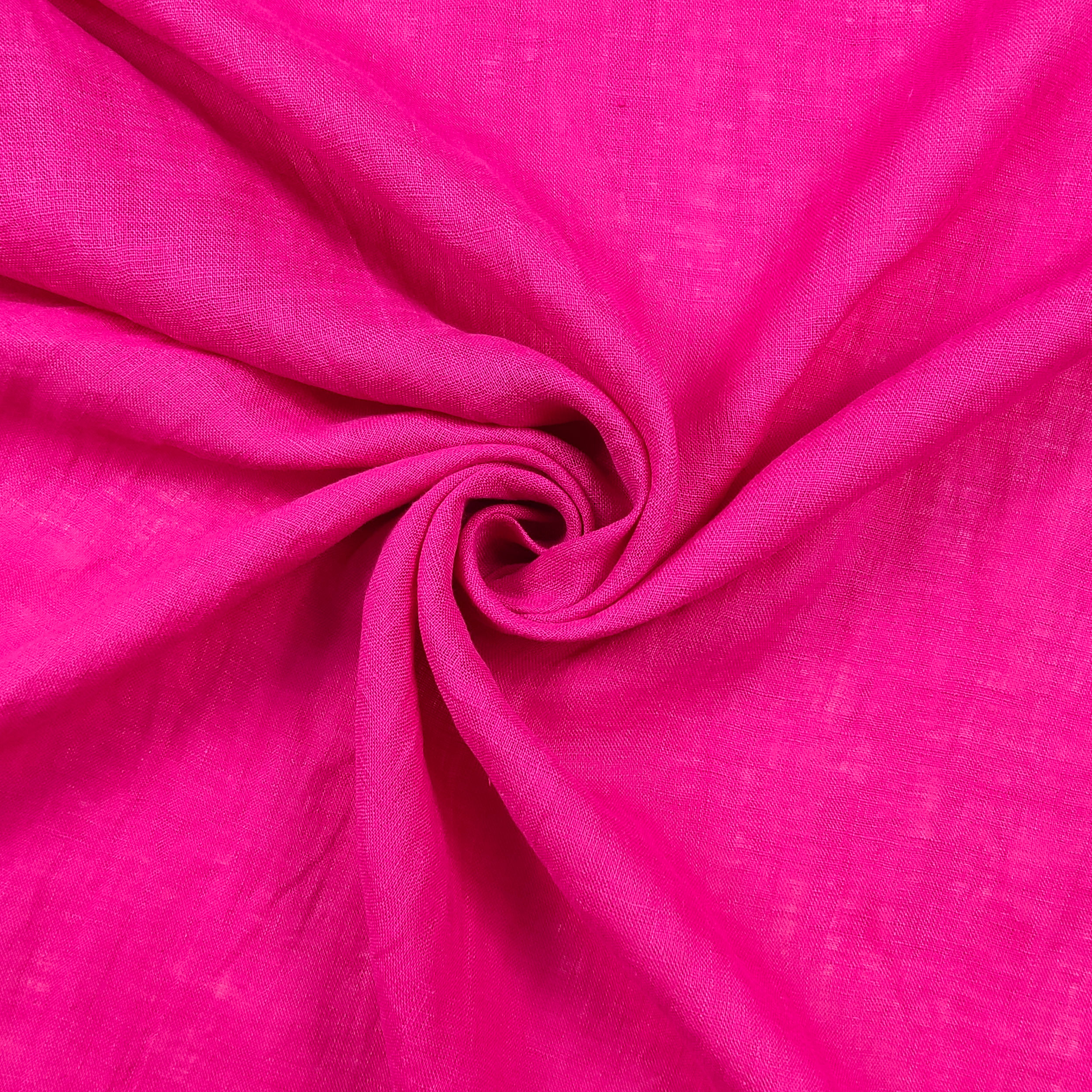 Leinenstoff in Fuxia Unifarben