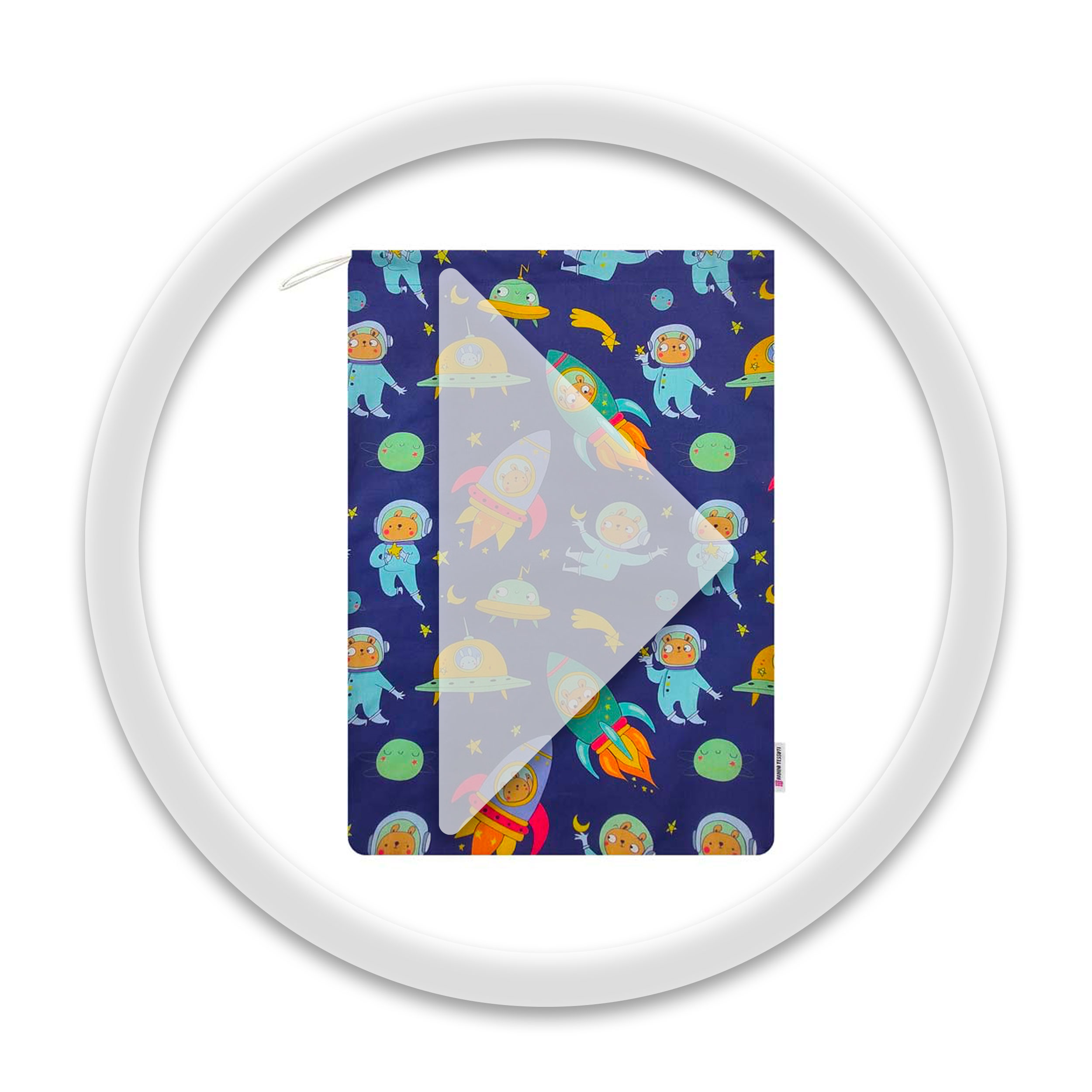 Sac à langer nounours astronaute - Panini Fabrics Image