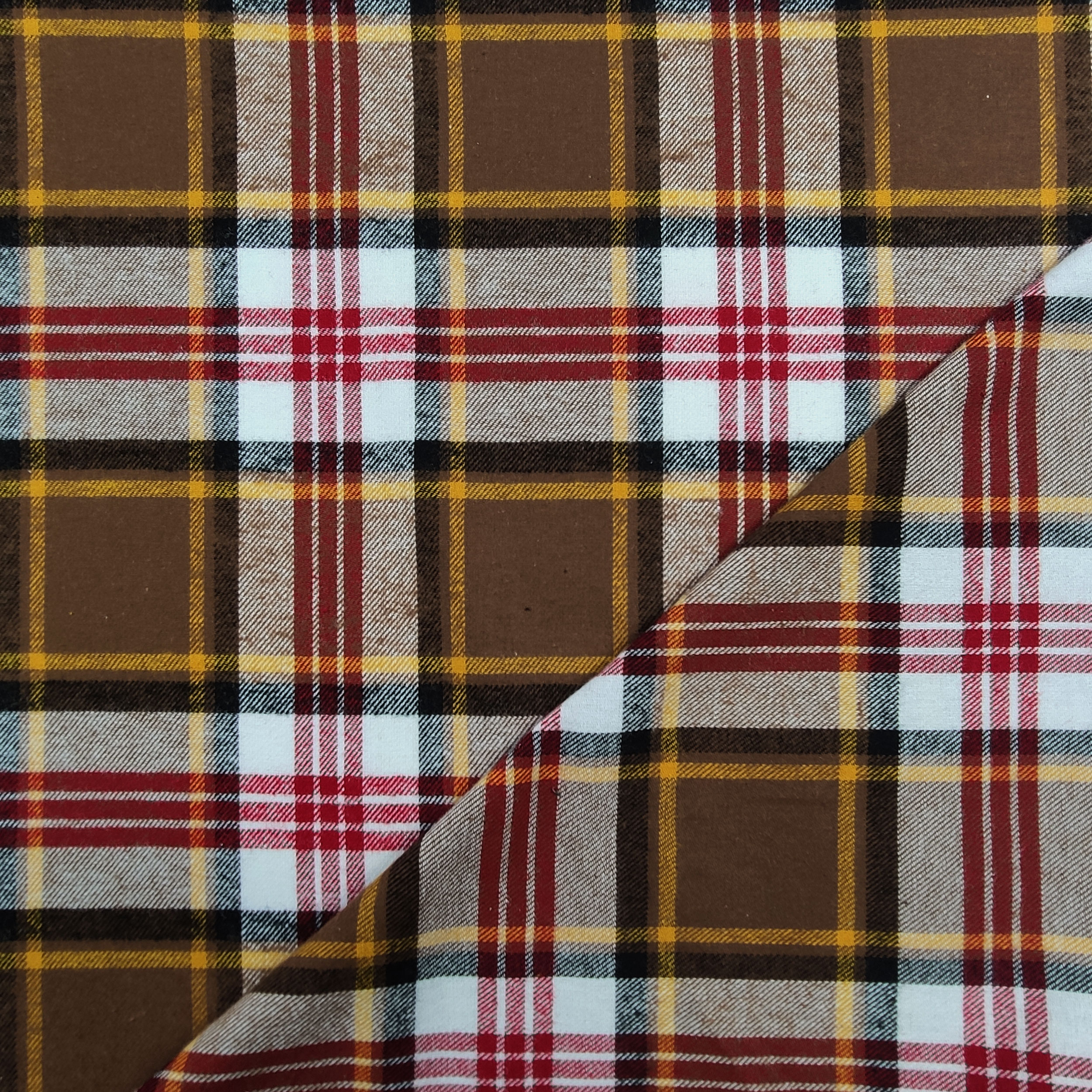 Tissu de flanelle écossaise jaune noisette