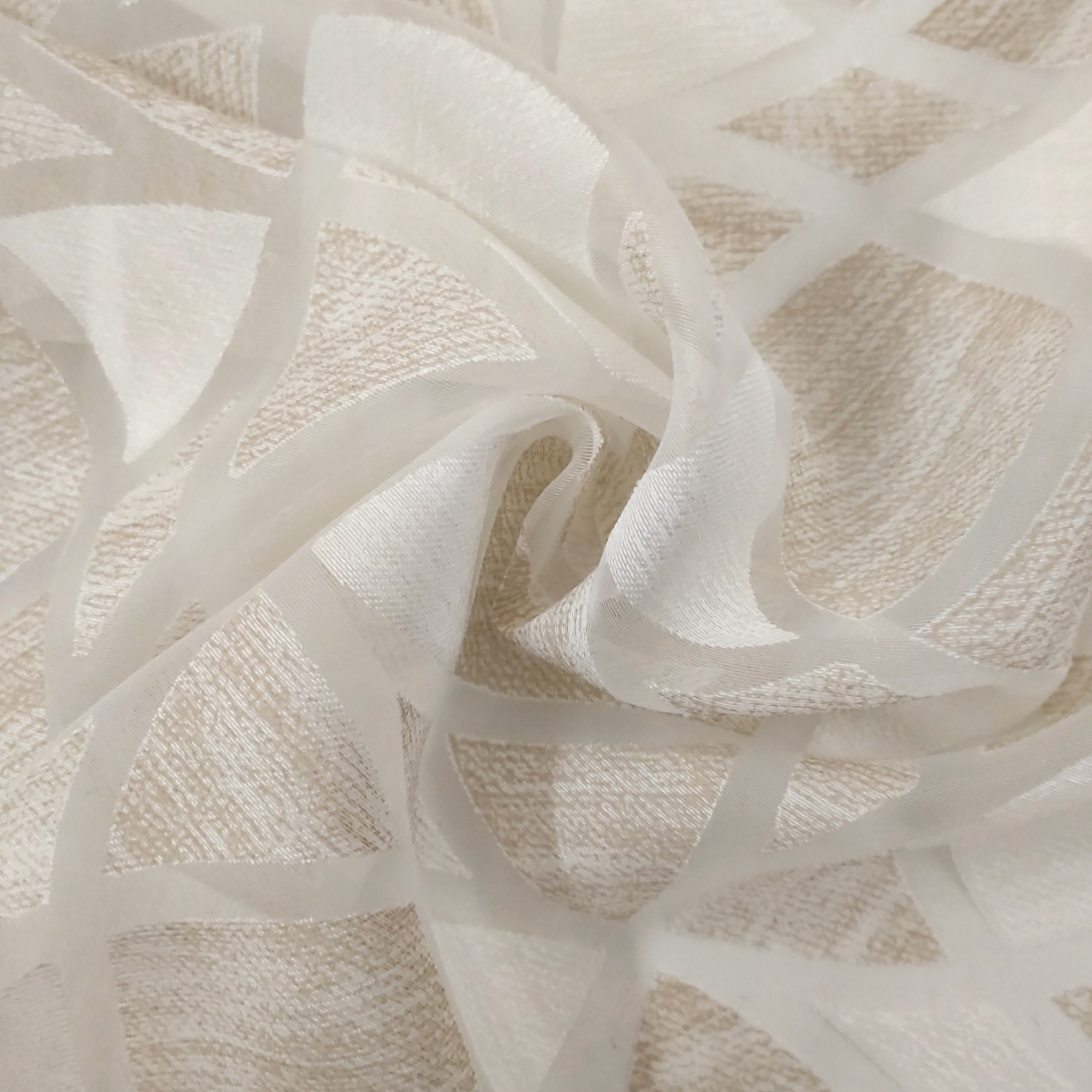 Tissu de rideau géométrique Devorè Beige