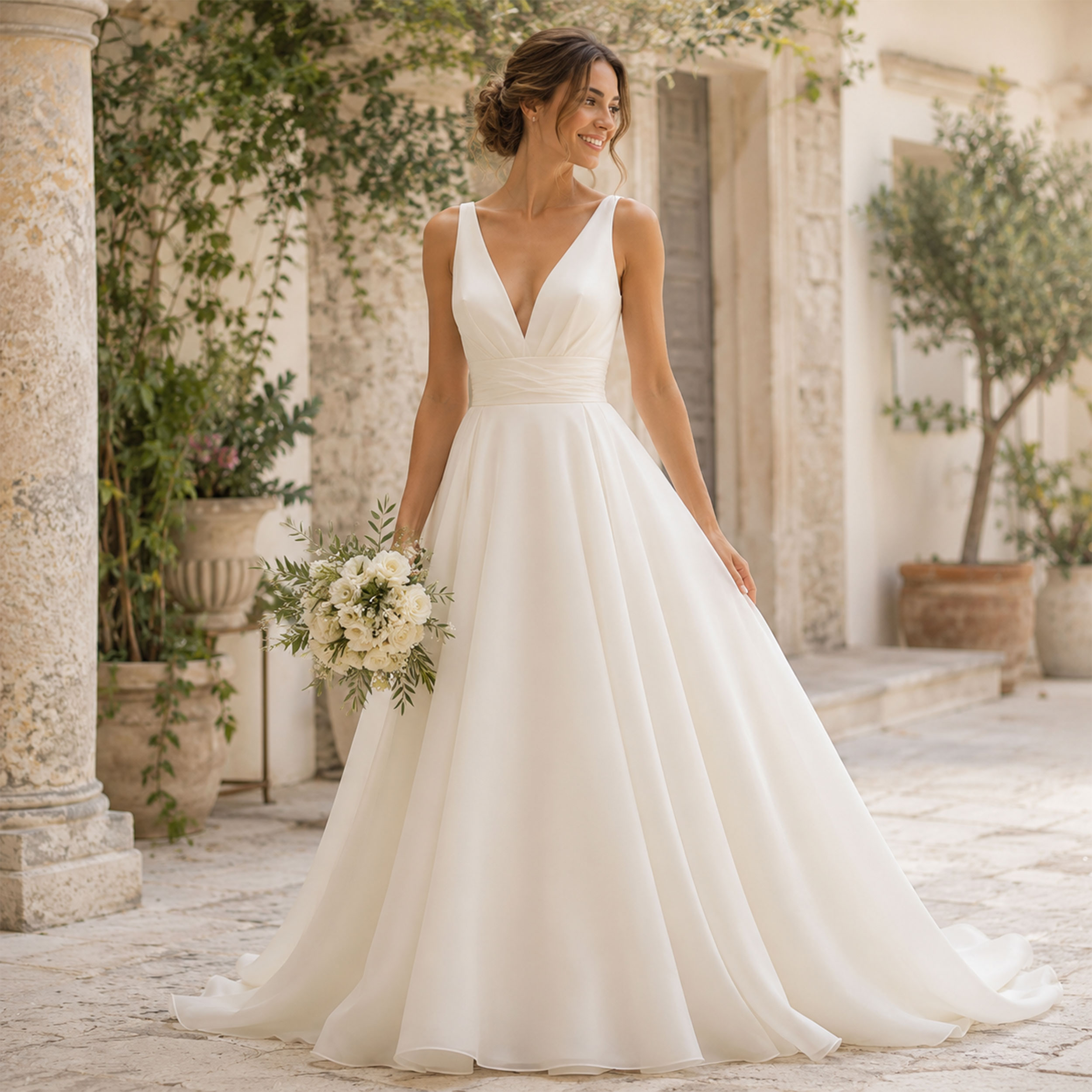 Double Ivory Set Organza Image