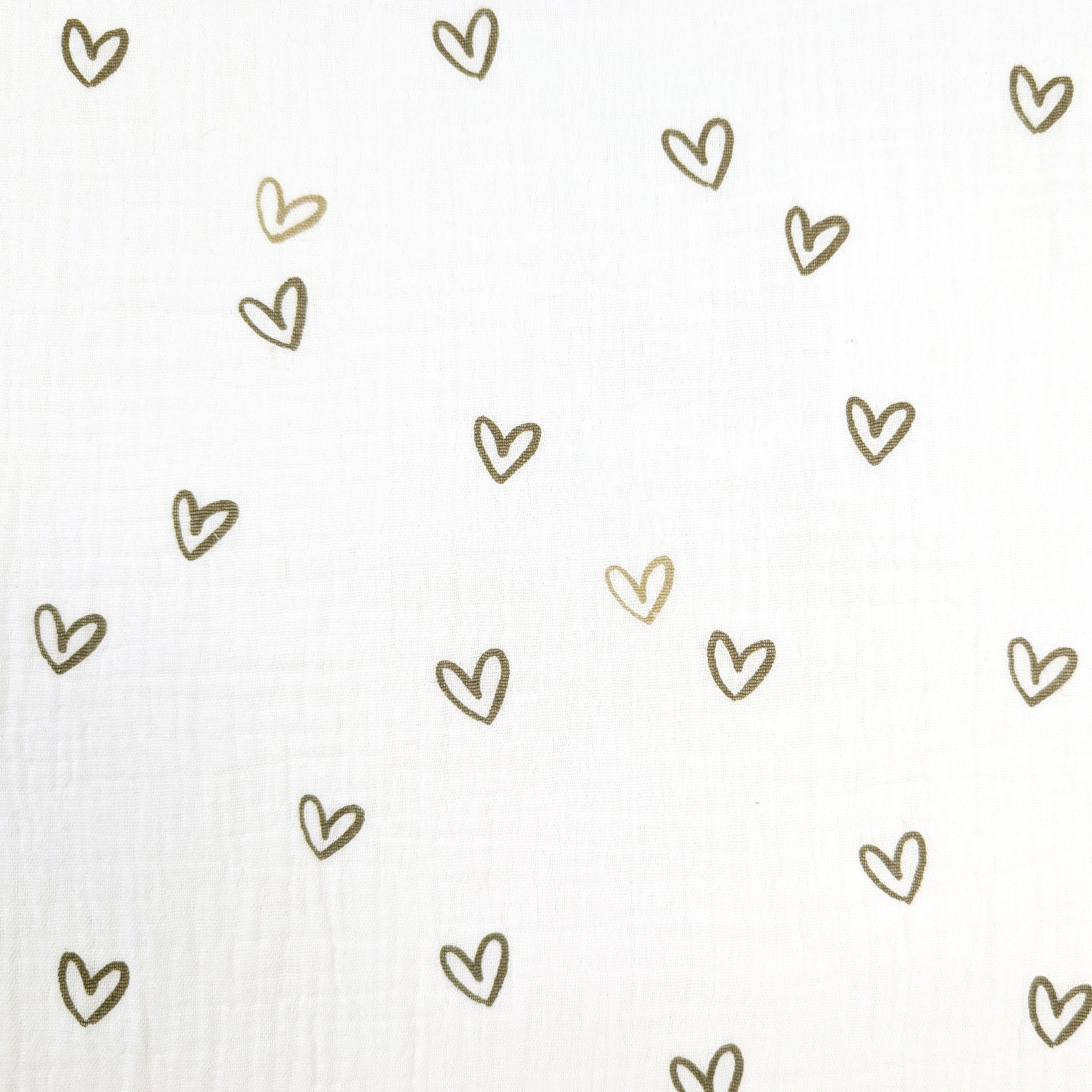 Cuoricini Beige Cotton Muslin Image