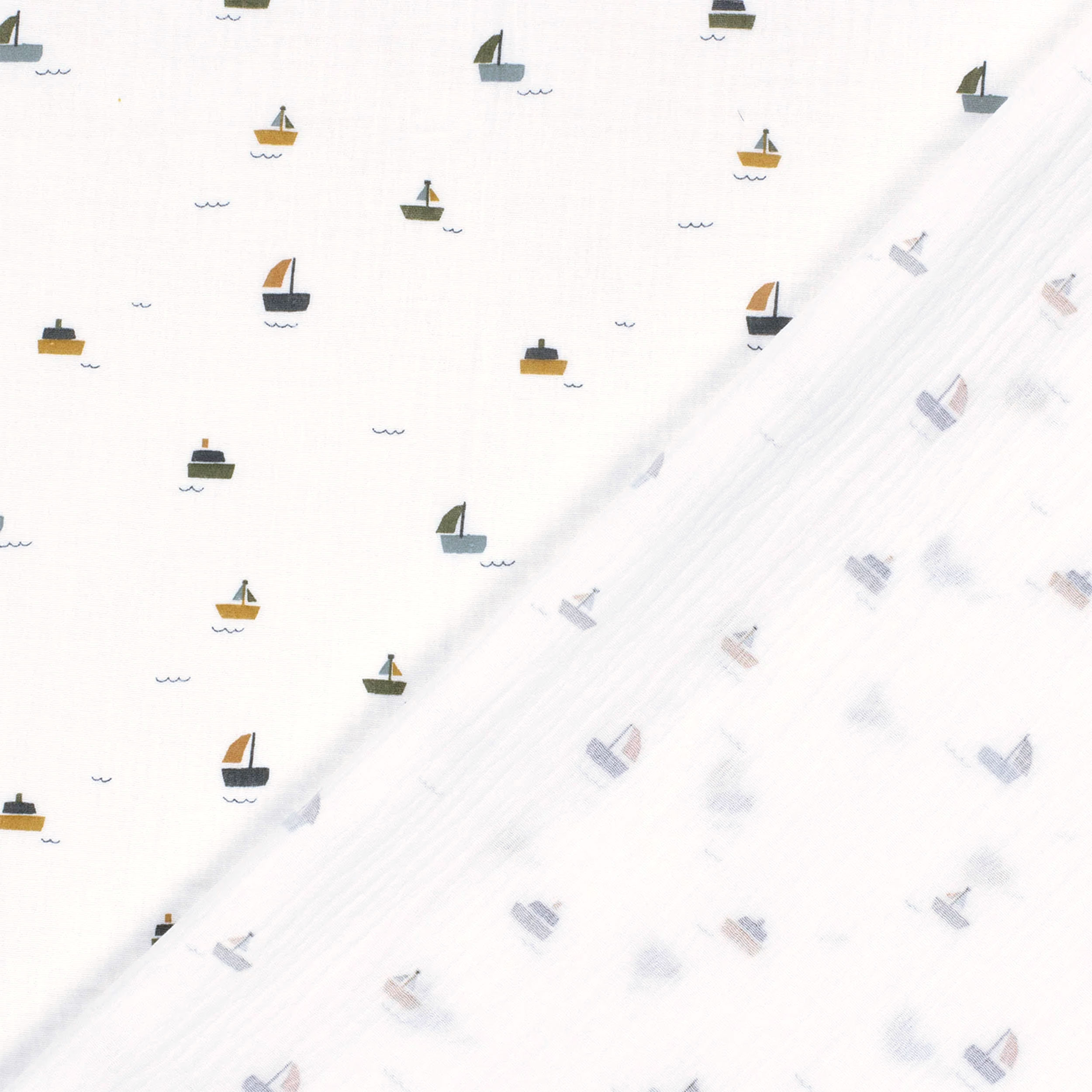 Cotton Muslin Sailing Boats Image