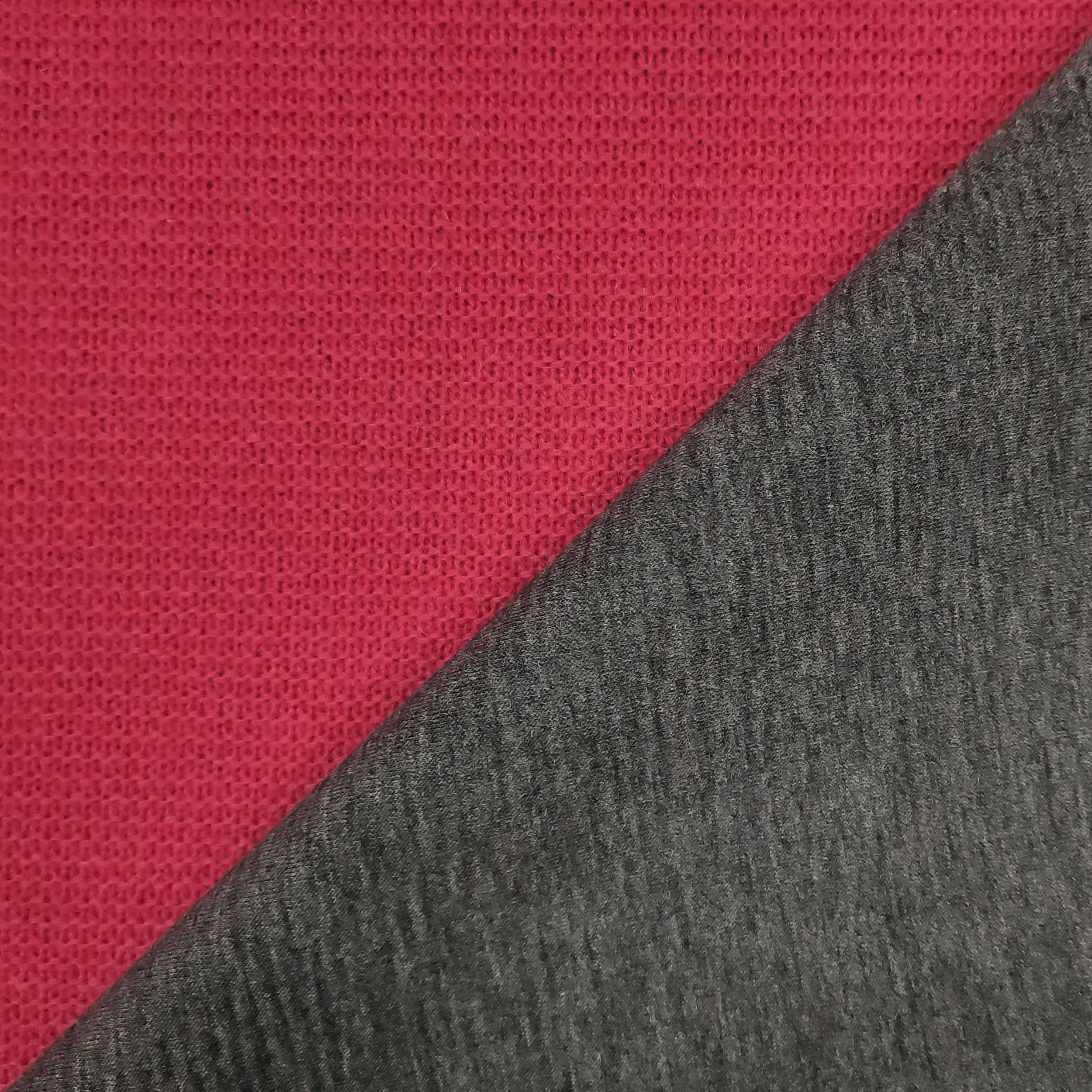 Neoprene Double Punto Maglia Lana Ciliegia e Grigio Image