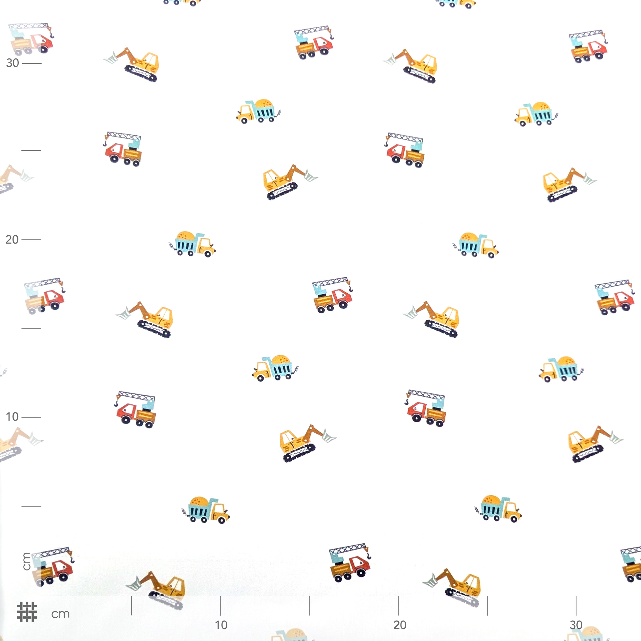Popeline Planierraupen und Kräne Weißer Hintergrund