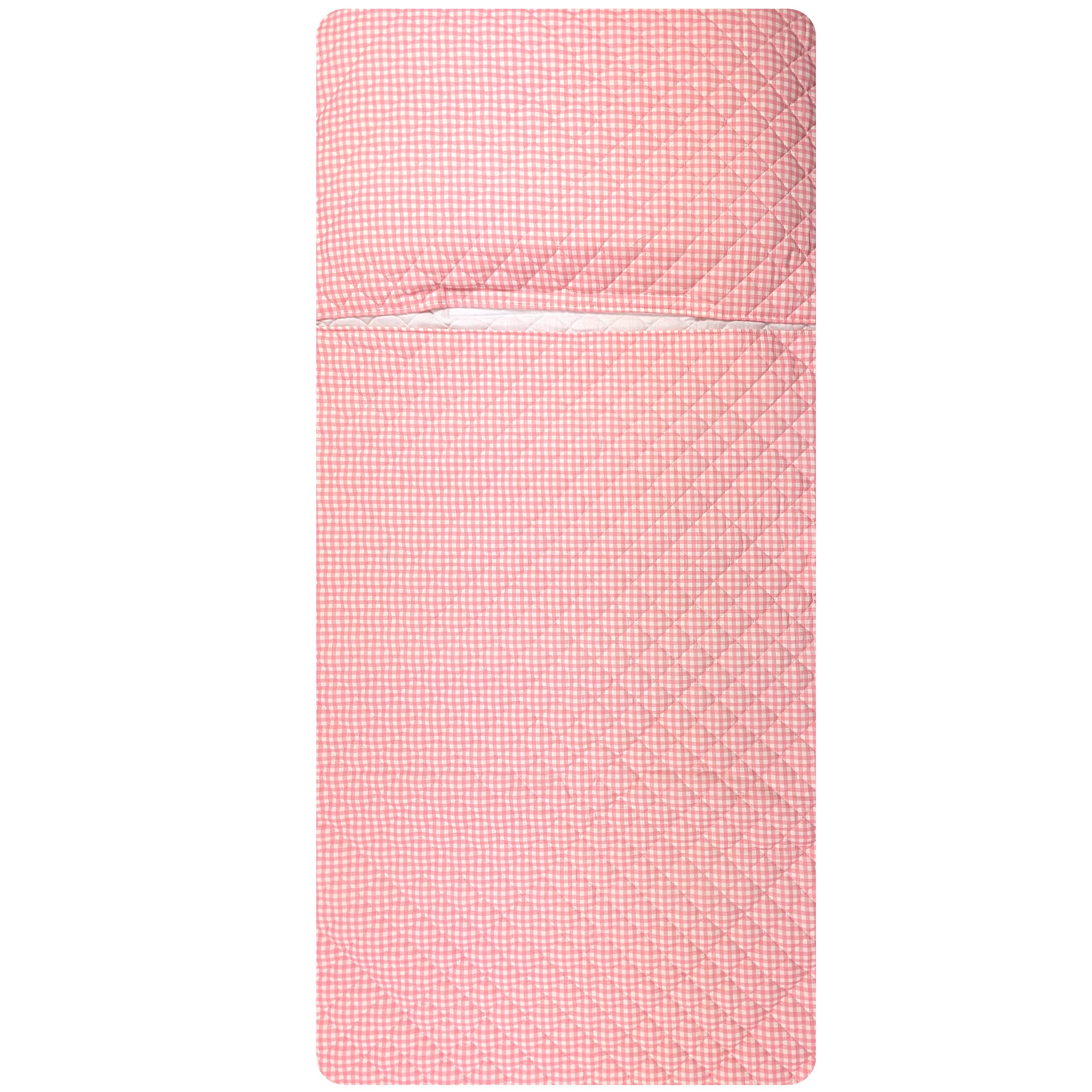 Baby Pink Gingham Baby Sleeping Bag Image