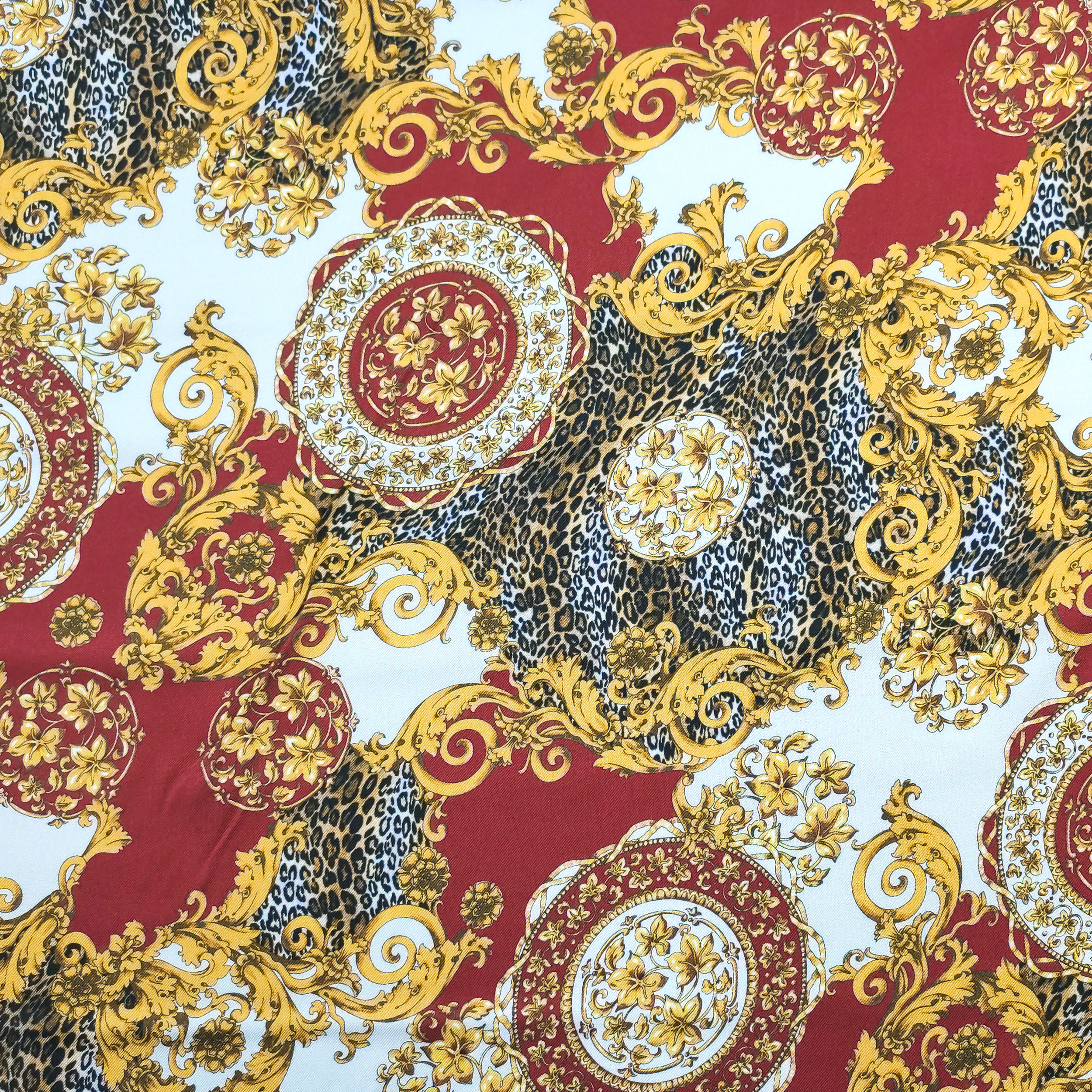 Mezcla de seda de moda manchada Ramage Rojo oscuro