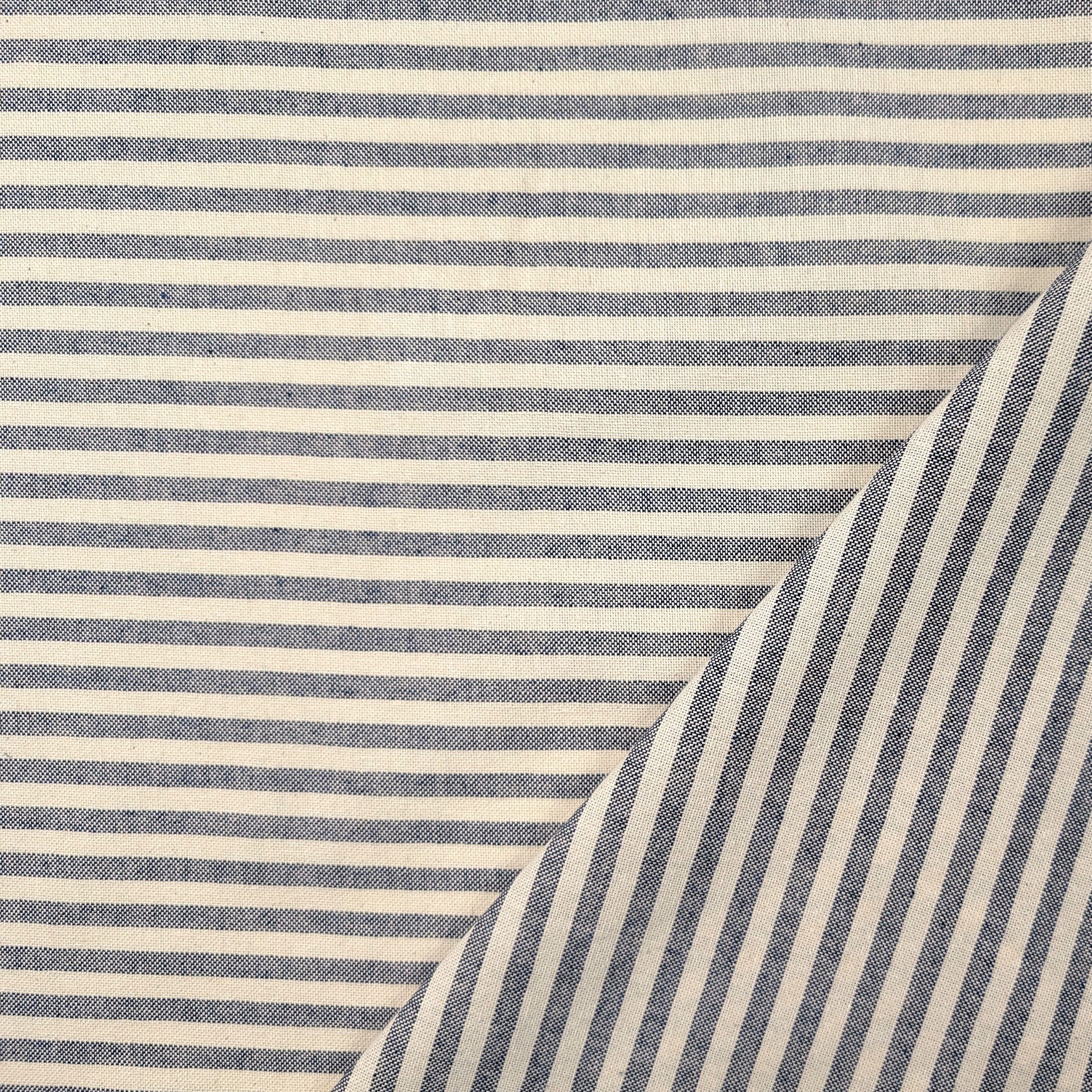 Panama Horizontal Stripes Blue and Cream Image