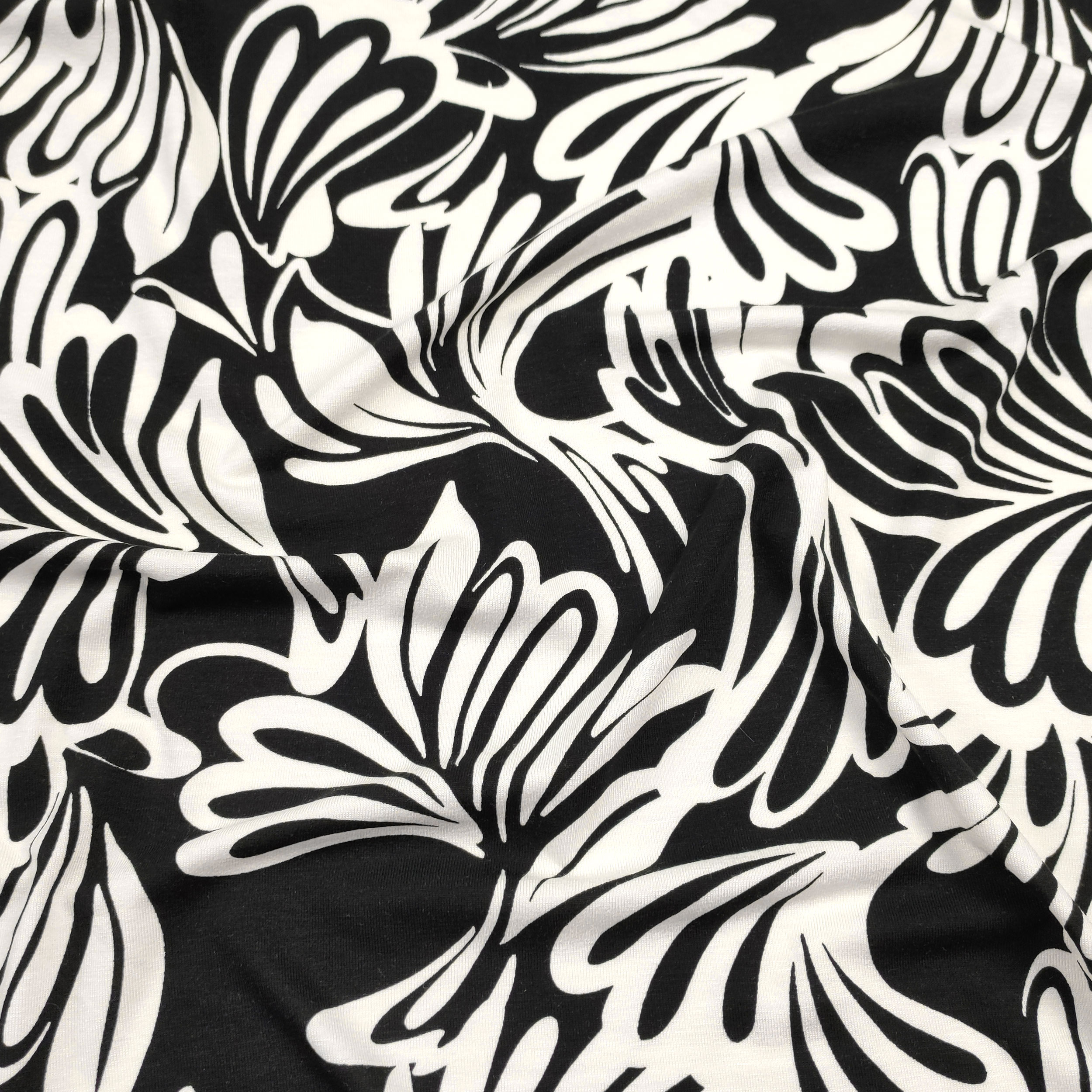 Viscosa elástica Motivos abstractos en blanco y negro