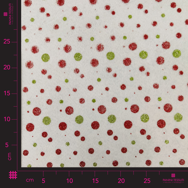 Pannolenci à pois pailletés fond crème H 75 cm