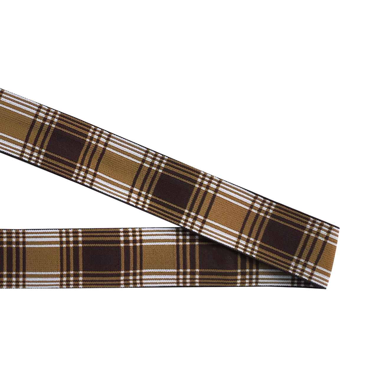 Elastique à motif écossais Beige