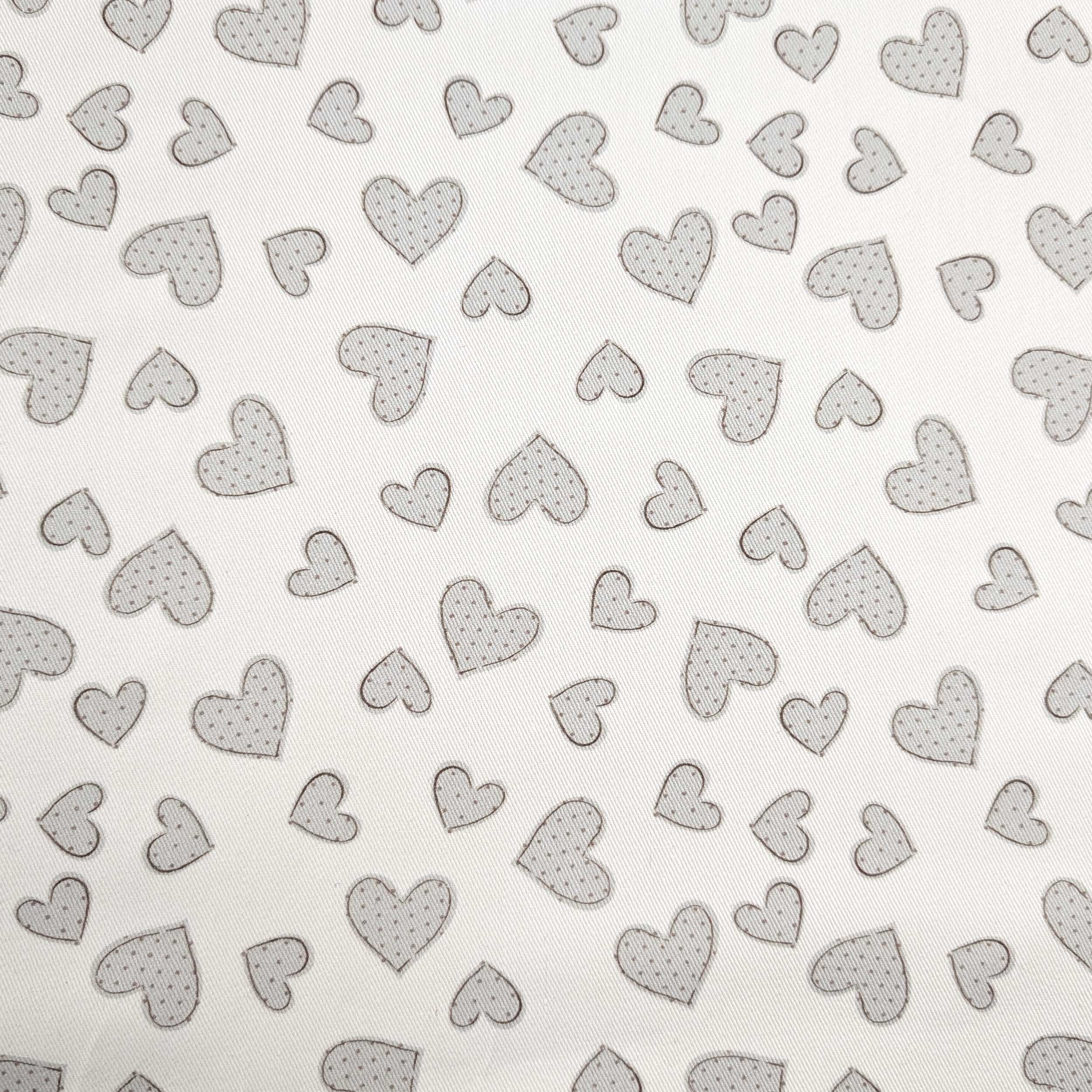 Grey Hearts Cotton Gabardine Image