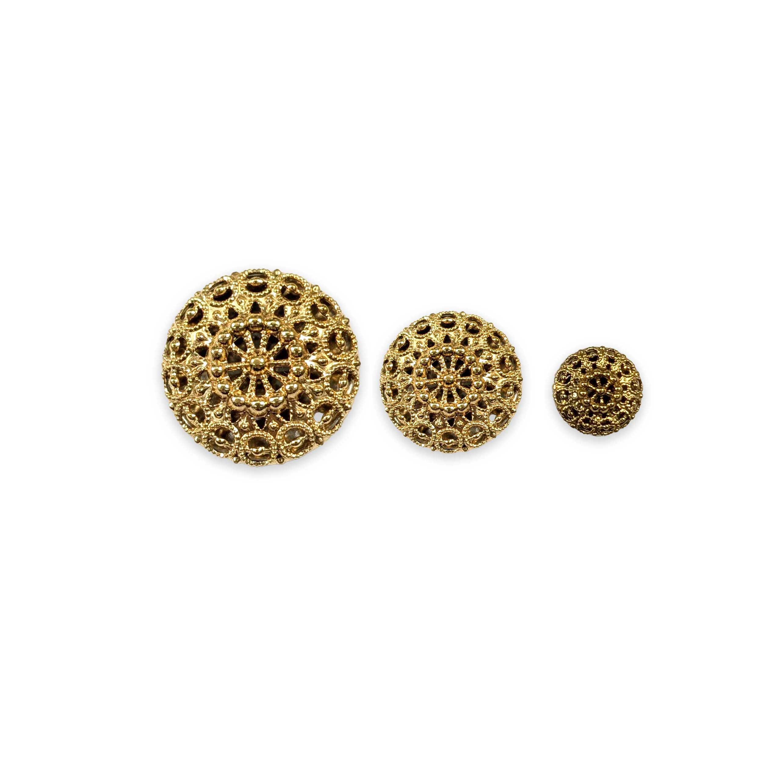 Gold Plated Crown Jewel Button Image