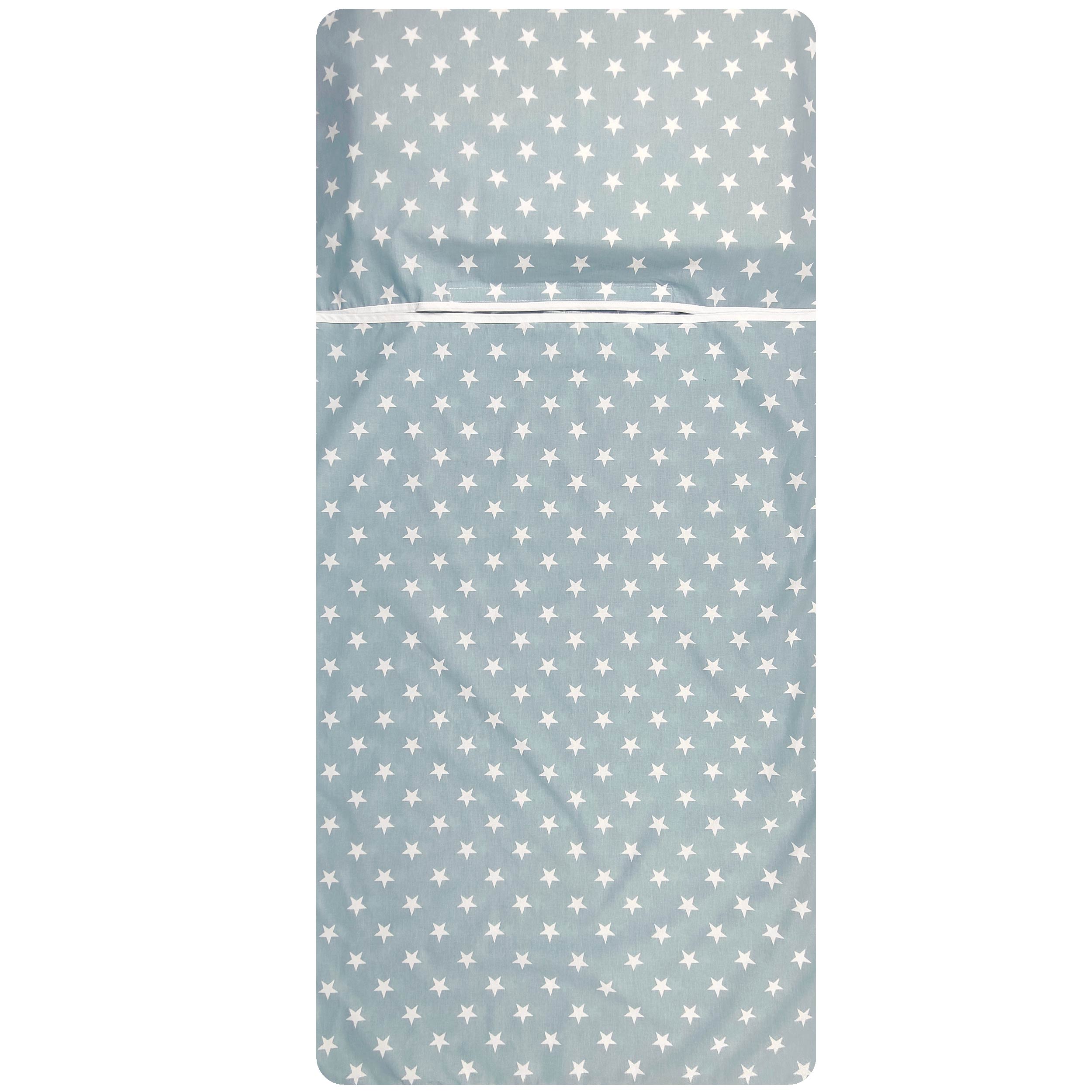 Summer Sleeping Bag White Stars with Blue Background Image