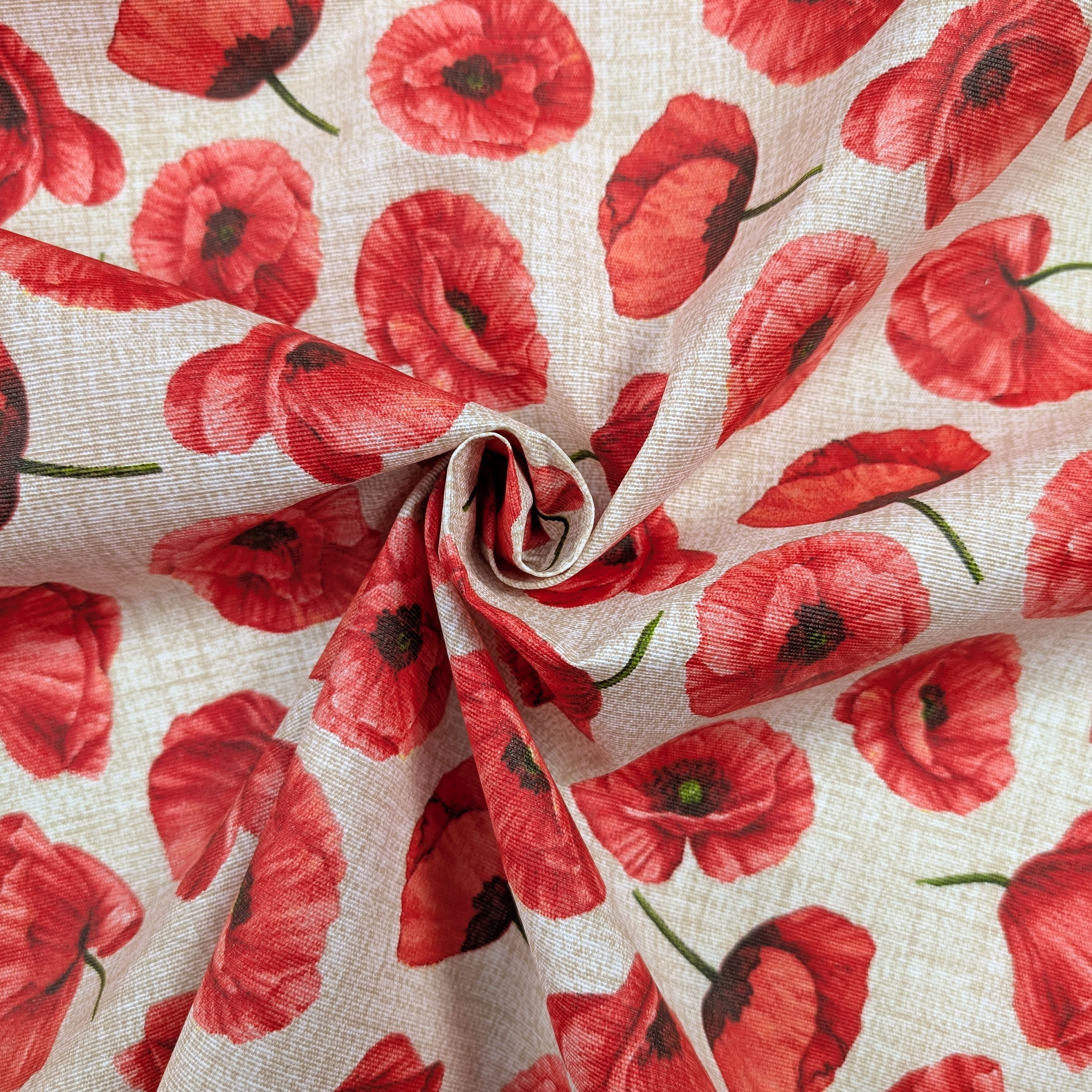 Fabric for Resin Tablecloth Modern Poppies Image