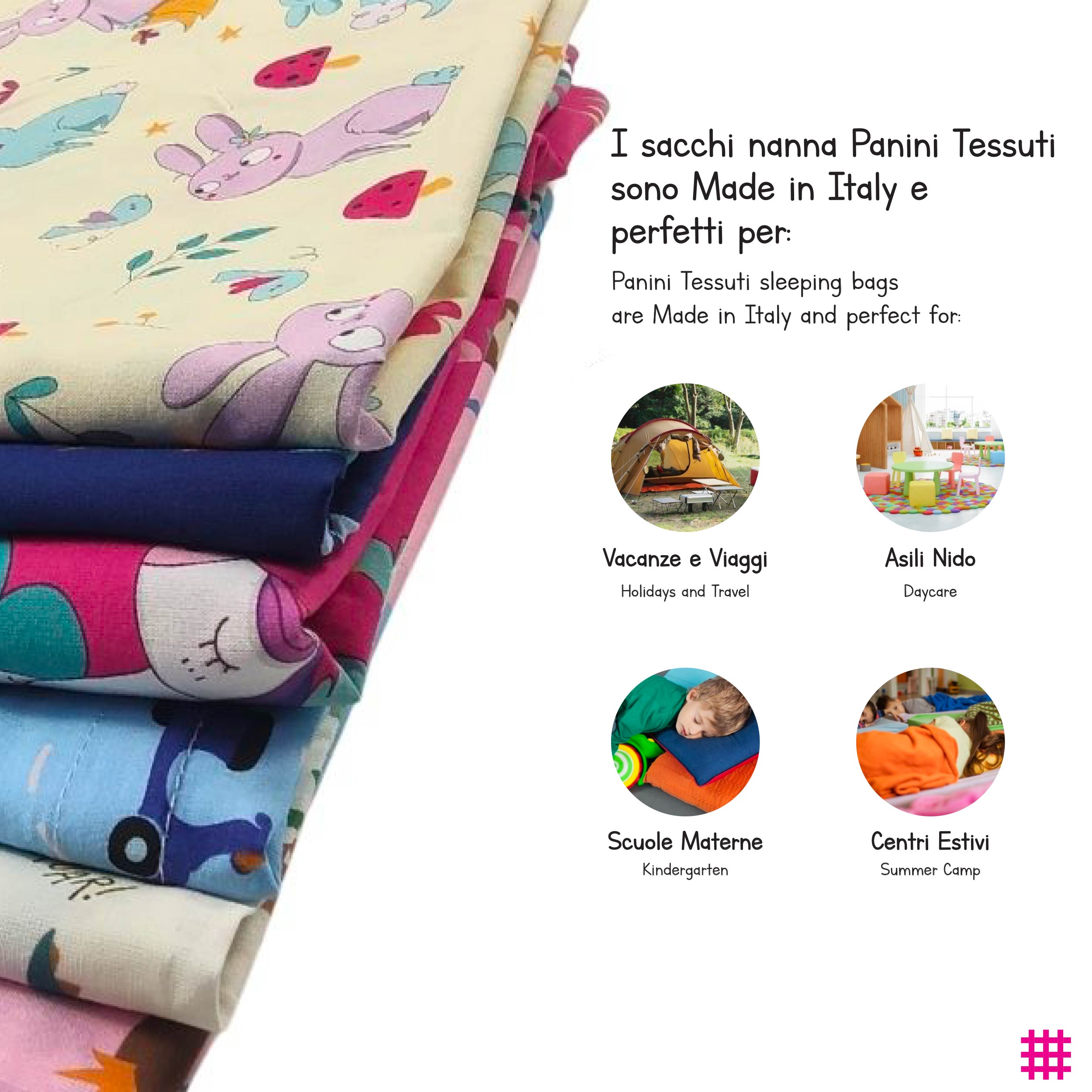 Shaped Summer Sleeping Bag for Brandy Squares Pink