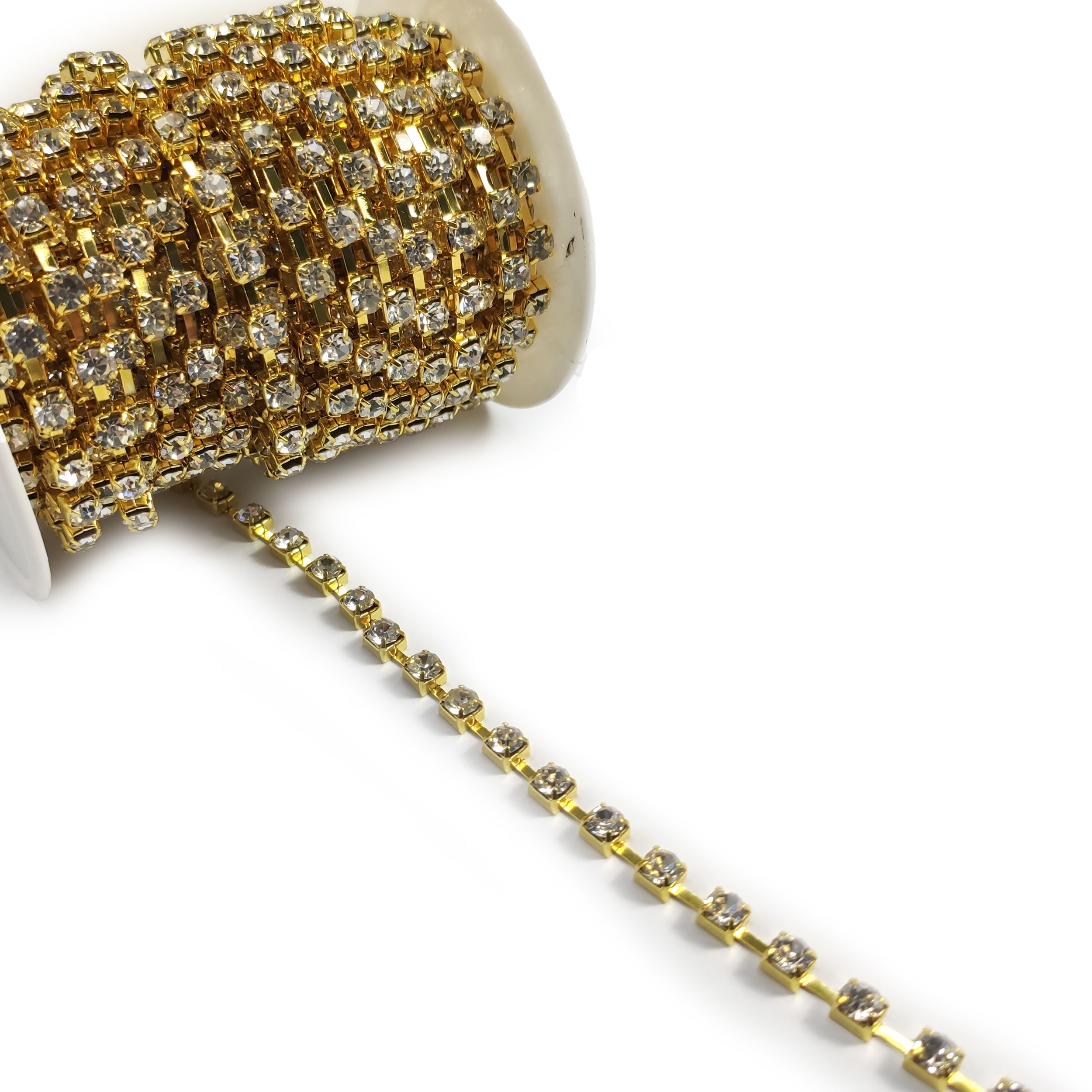 Gold chain set with rhinestones Image