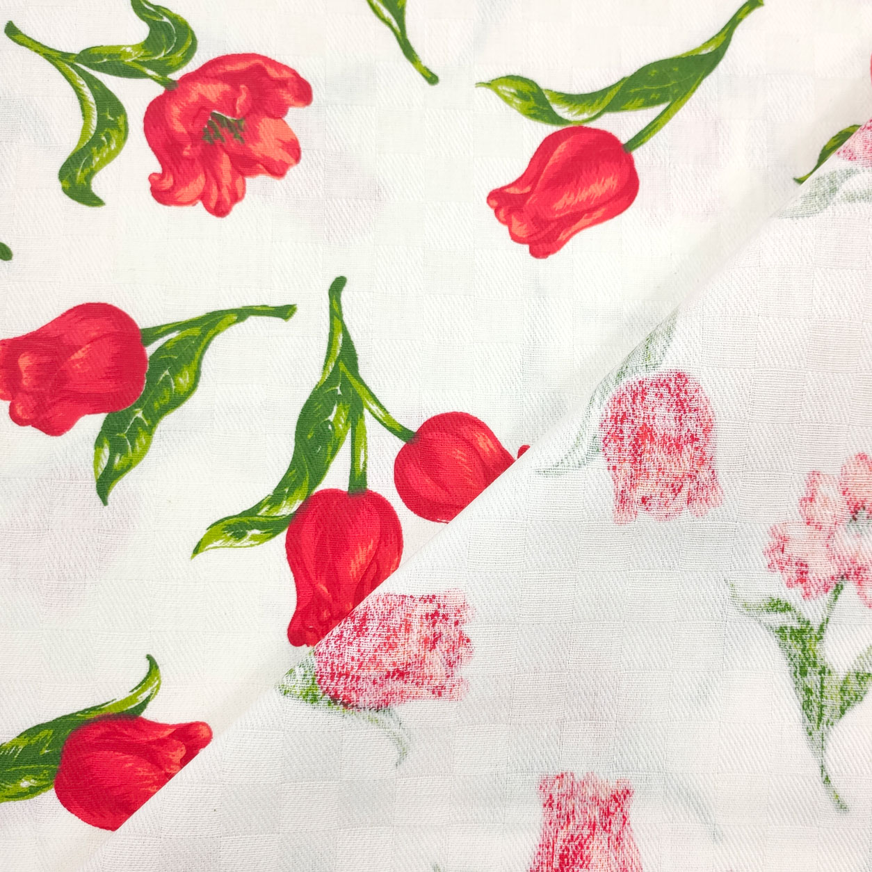 Tissu Damina pour nappe Tulipes rouges Image