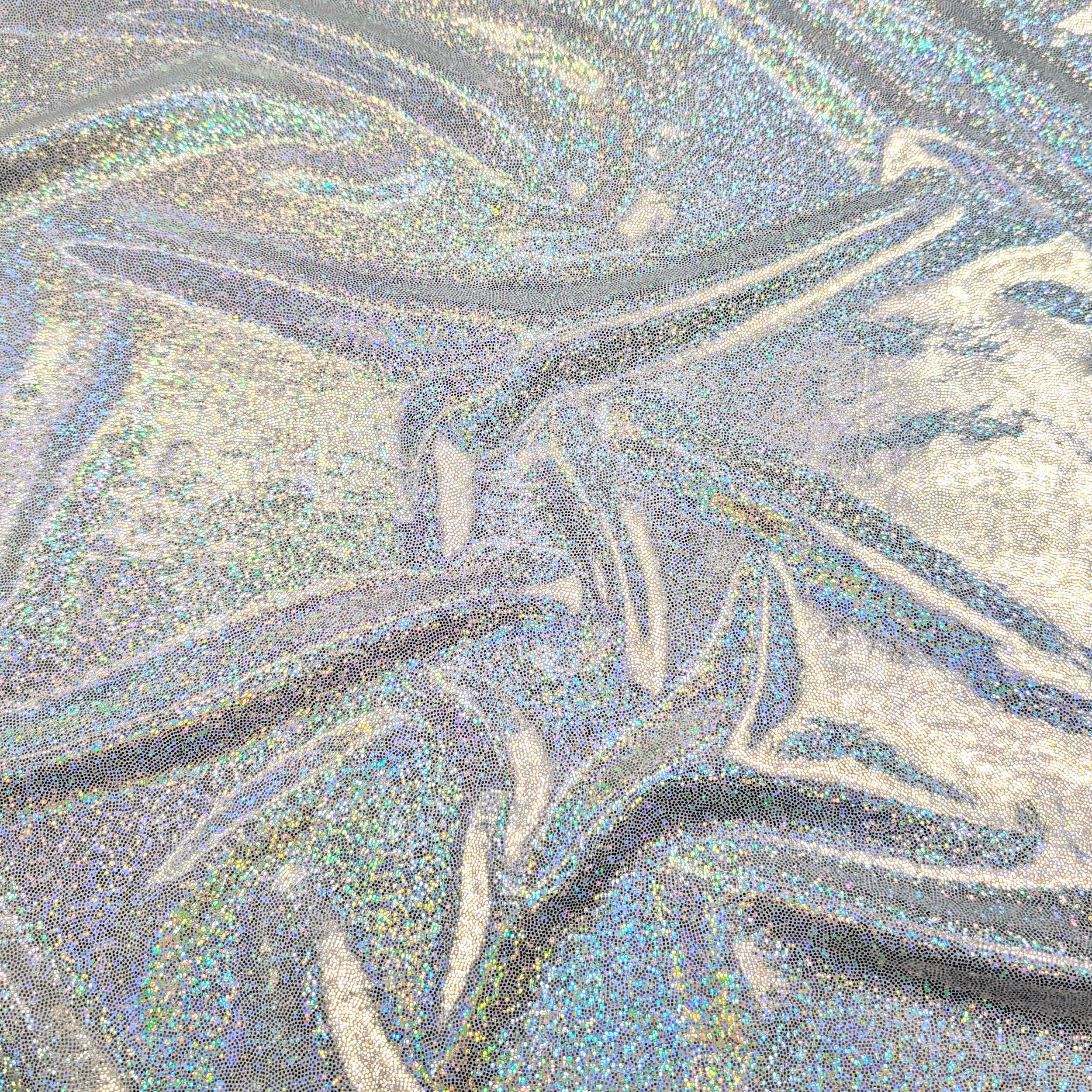 White Glitter Lurex Lycra Image