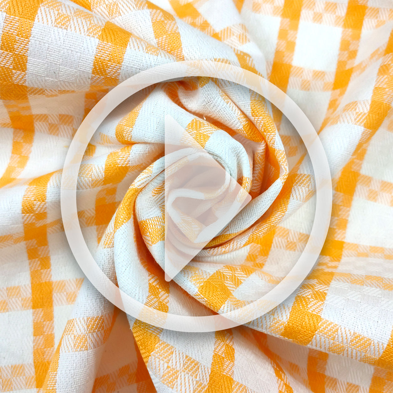 Stoff für zweischneidige Geschirrtücher Damina Yellow Checks Image