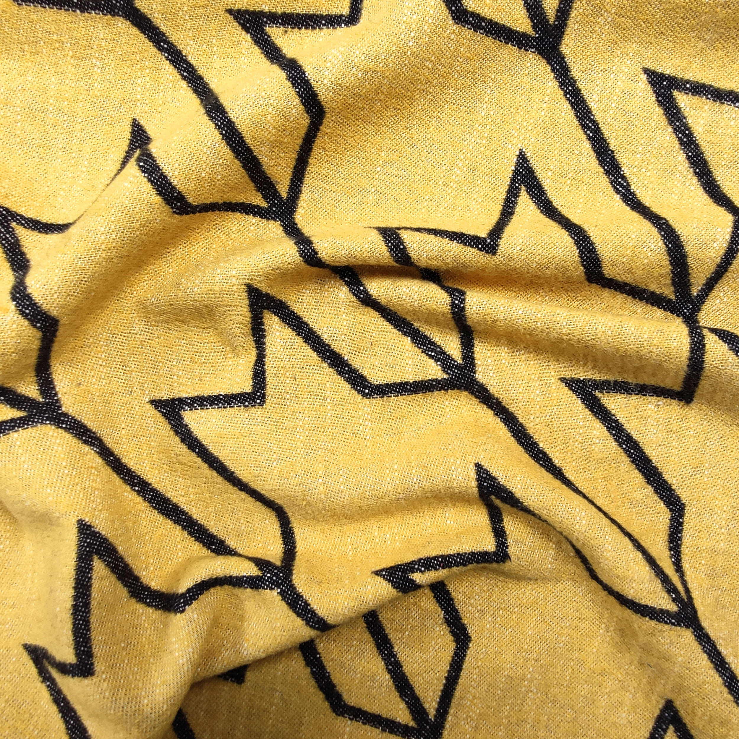 Tissu pour manteau pied-de-poule Fond jaune