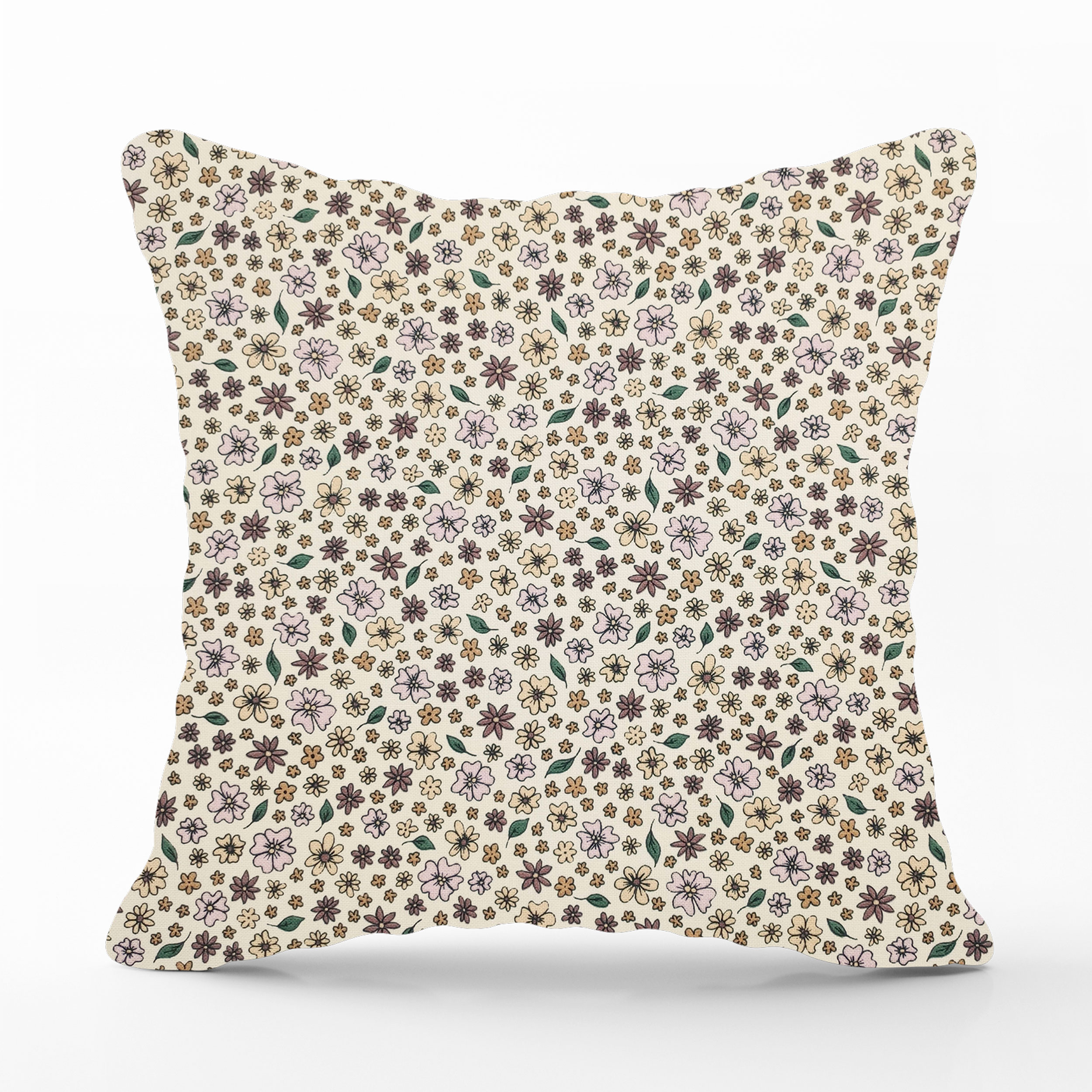 Flower Cushion Pillowcase Cream Background Image
