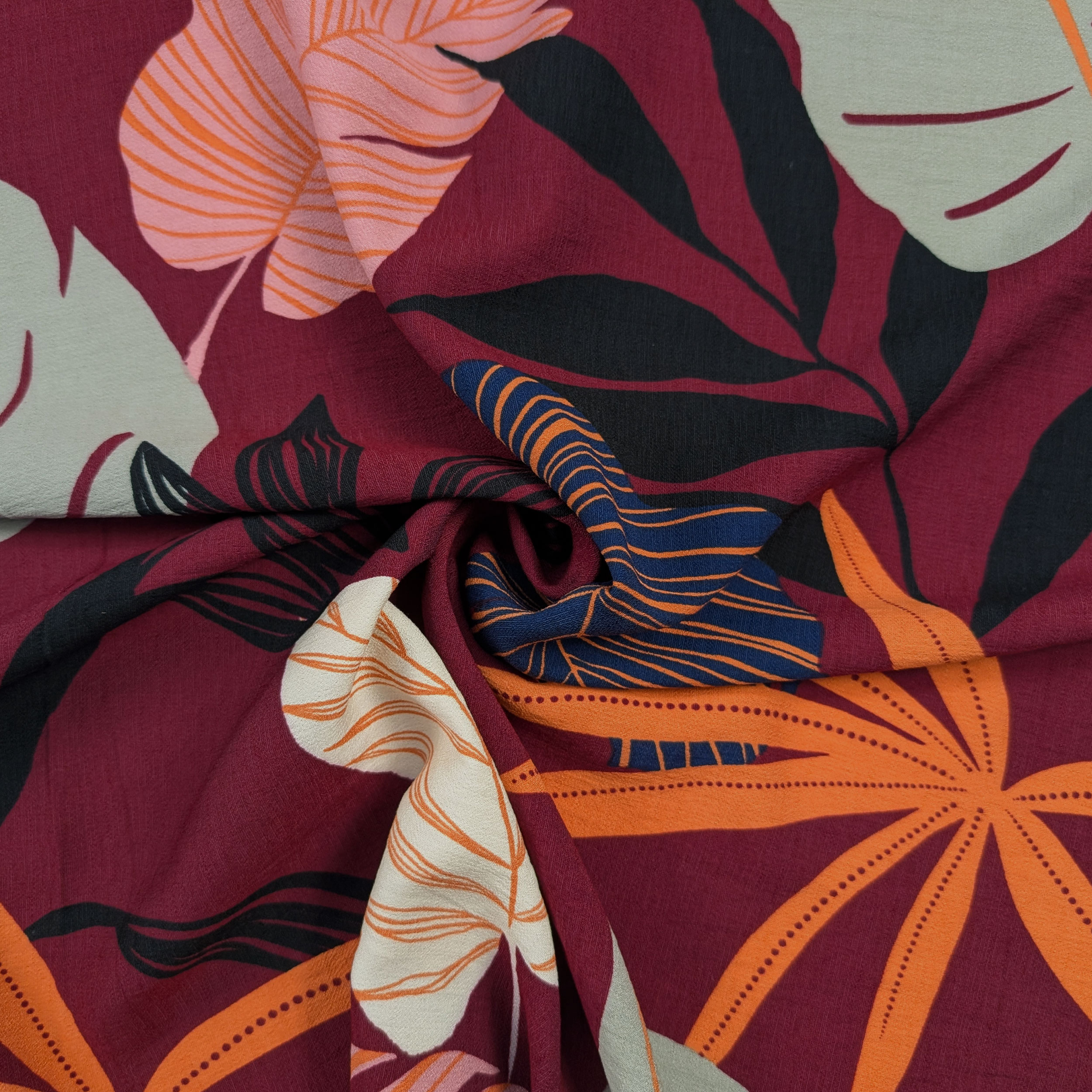 Viscose Tropical Leaves Background Vinaccia Image