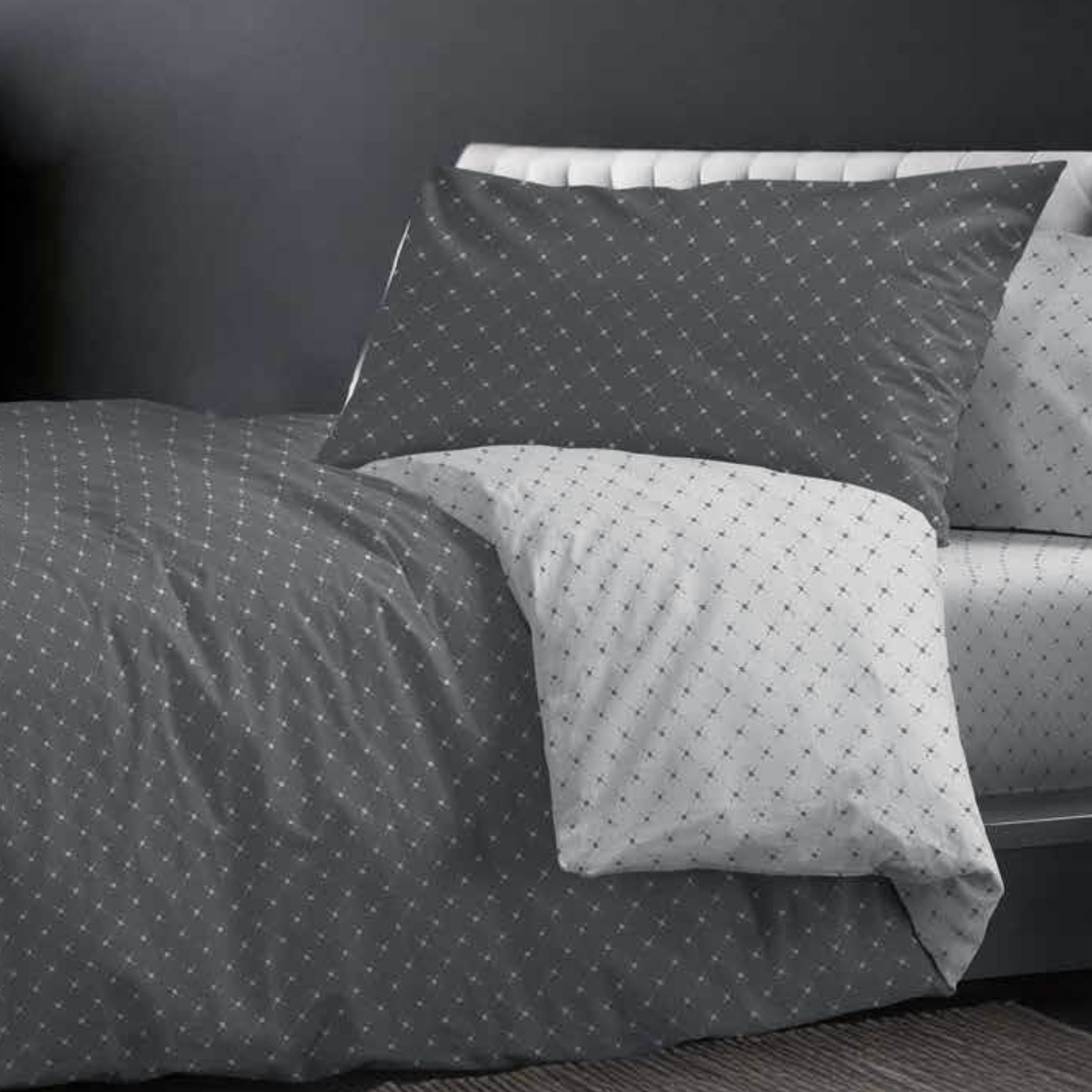 Minimal Rombi Grau Doppelbett-Set Image