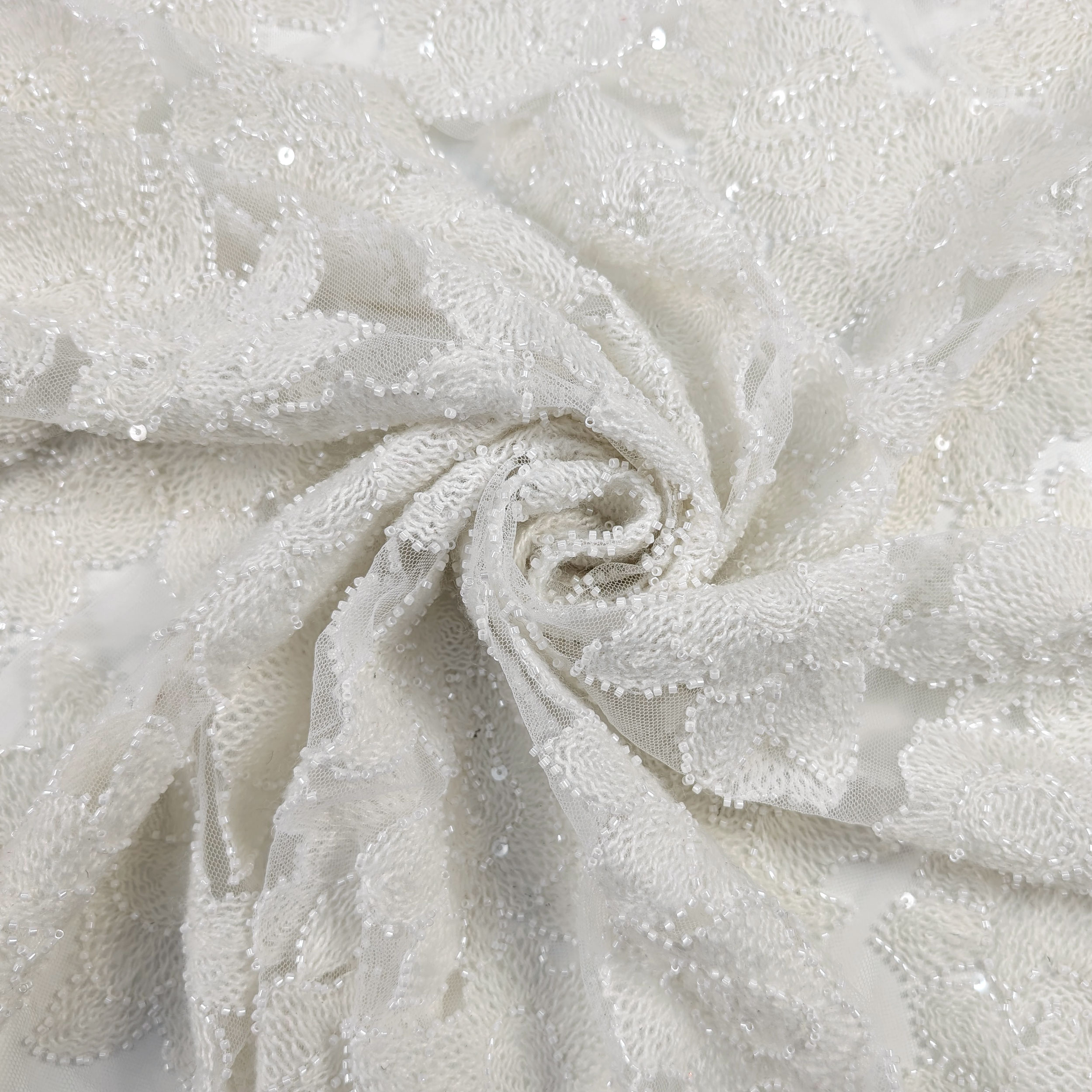 Lace Rose Wool Sequins White Image