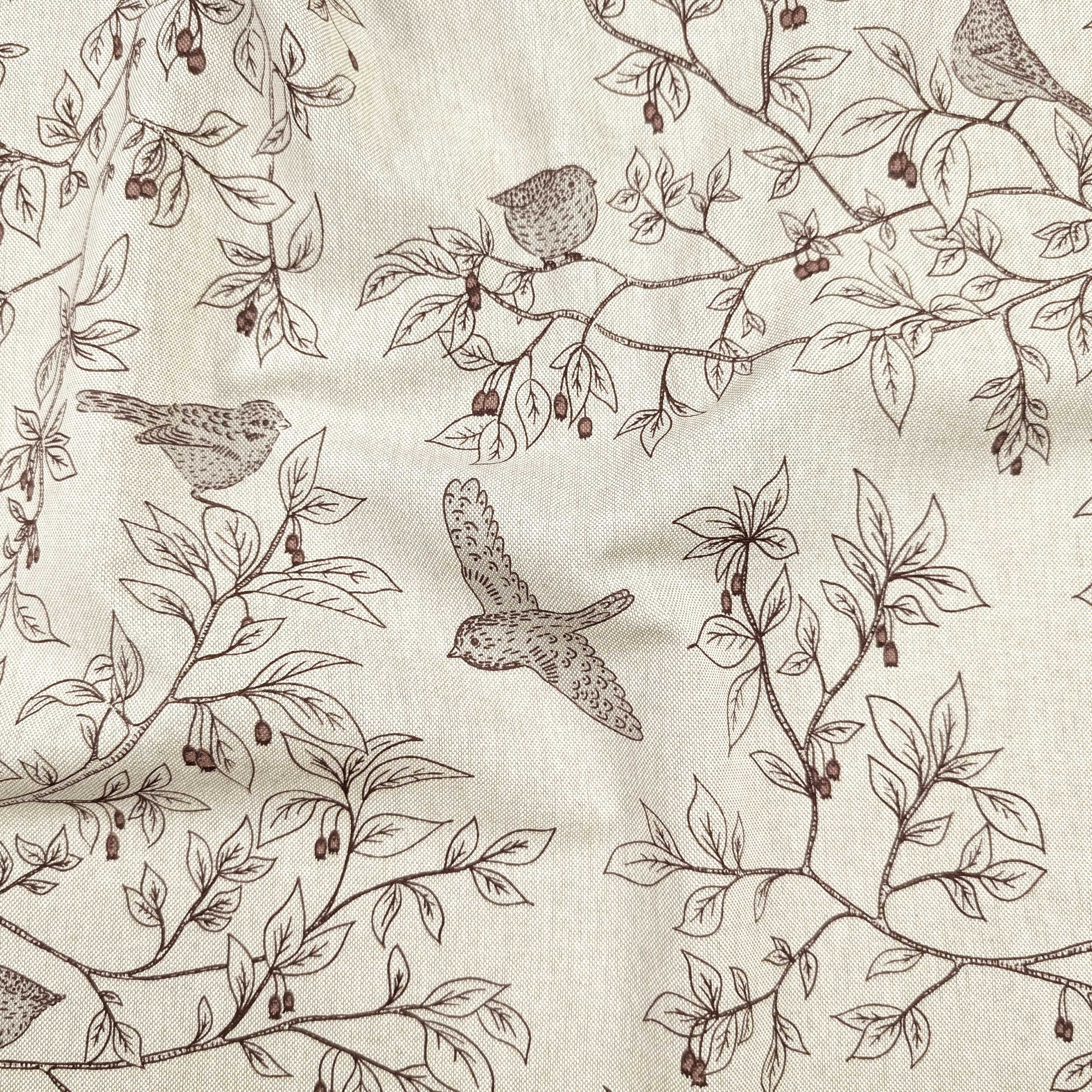 Panama Fabric Birds and Twigs Fantasy Image