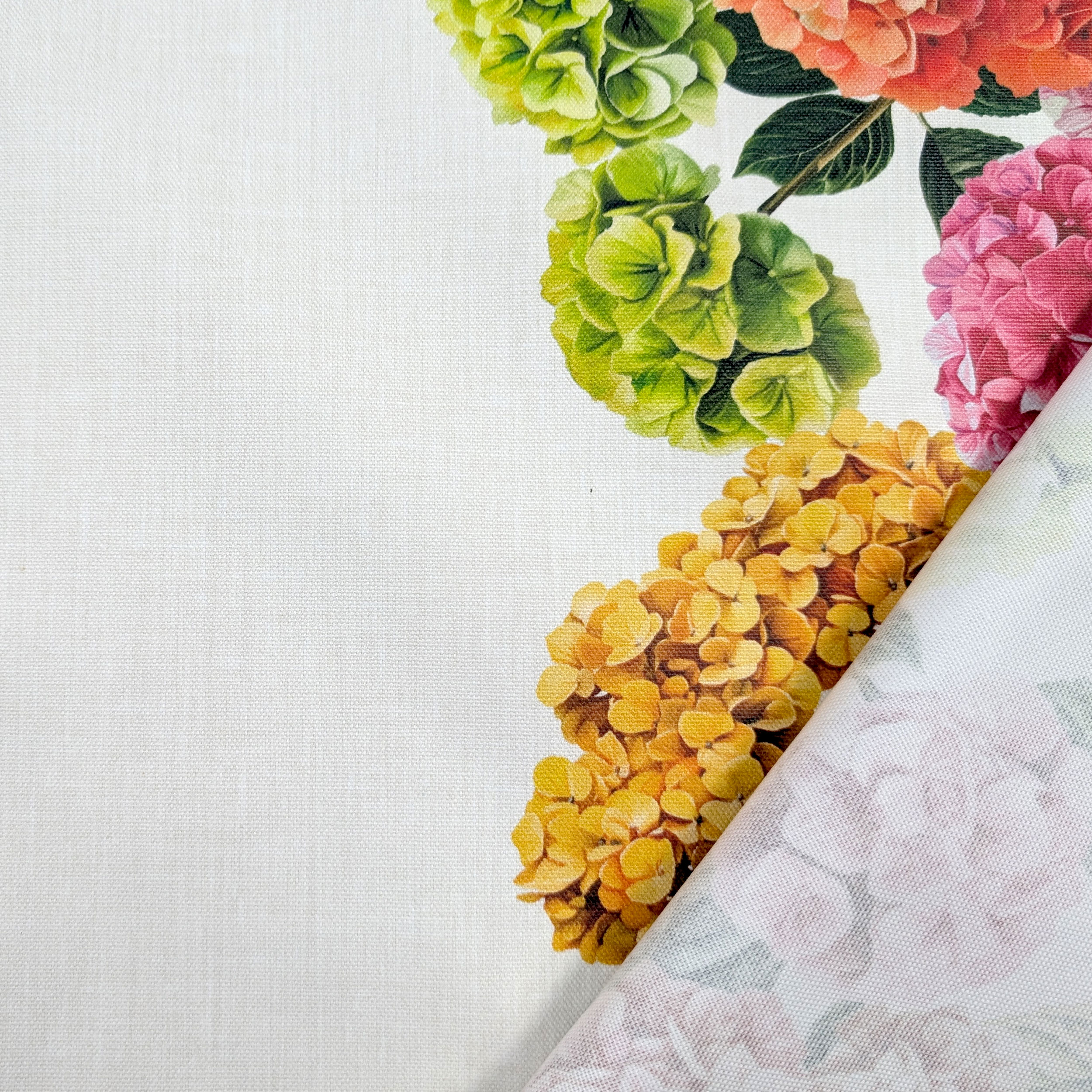 Fabric for Resin Tablecloth Hydrangea Border Image
