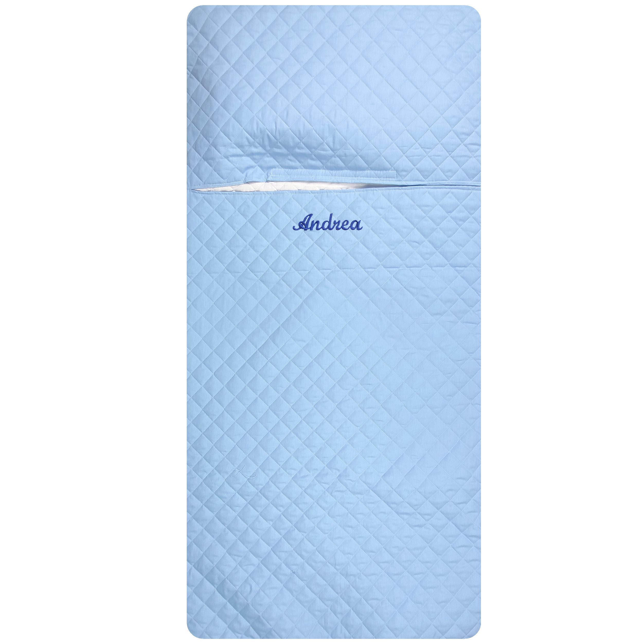 Sac de couchage bleu uni