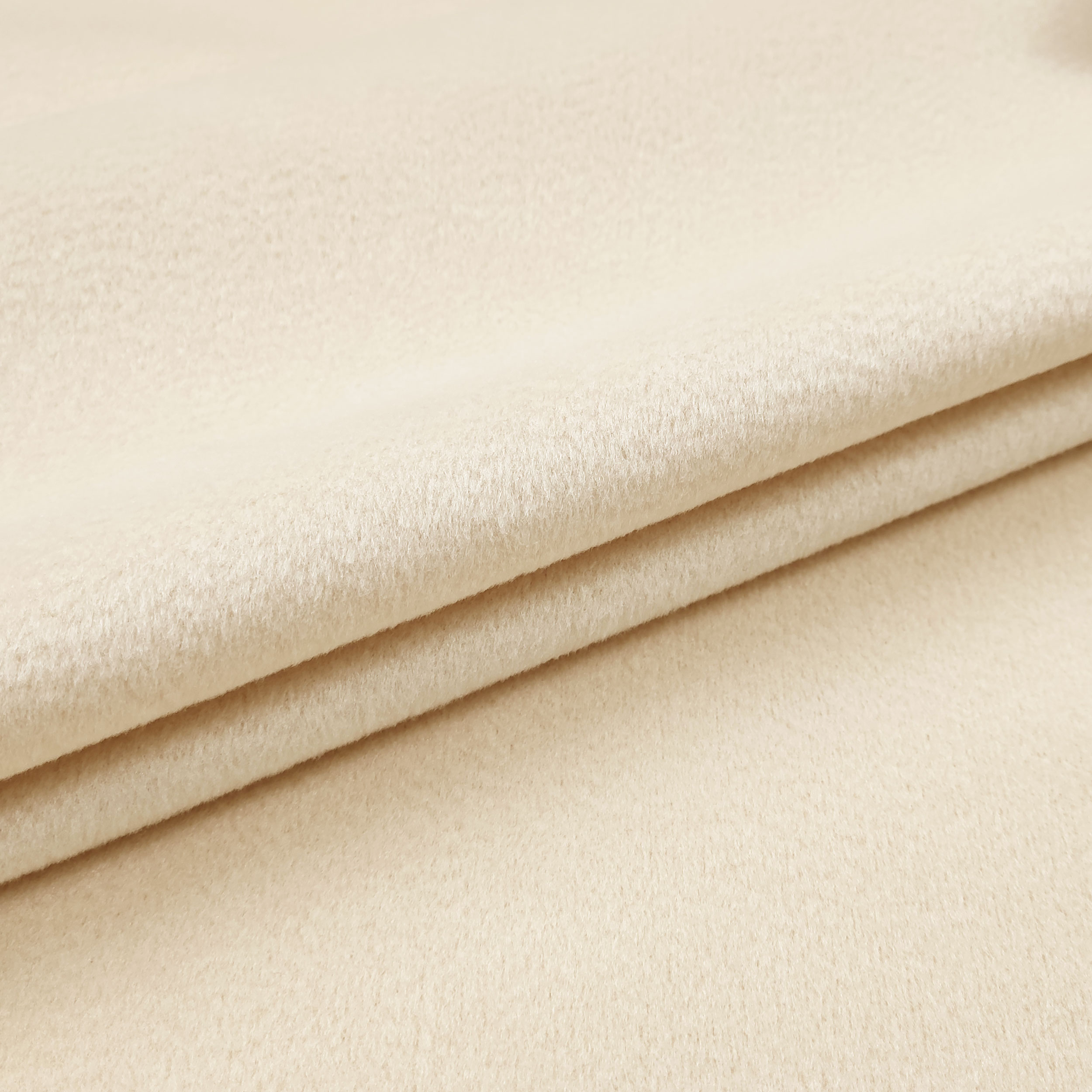 Tissu pour manteau Crème Couleur unie Image