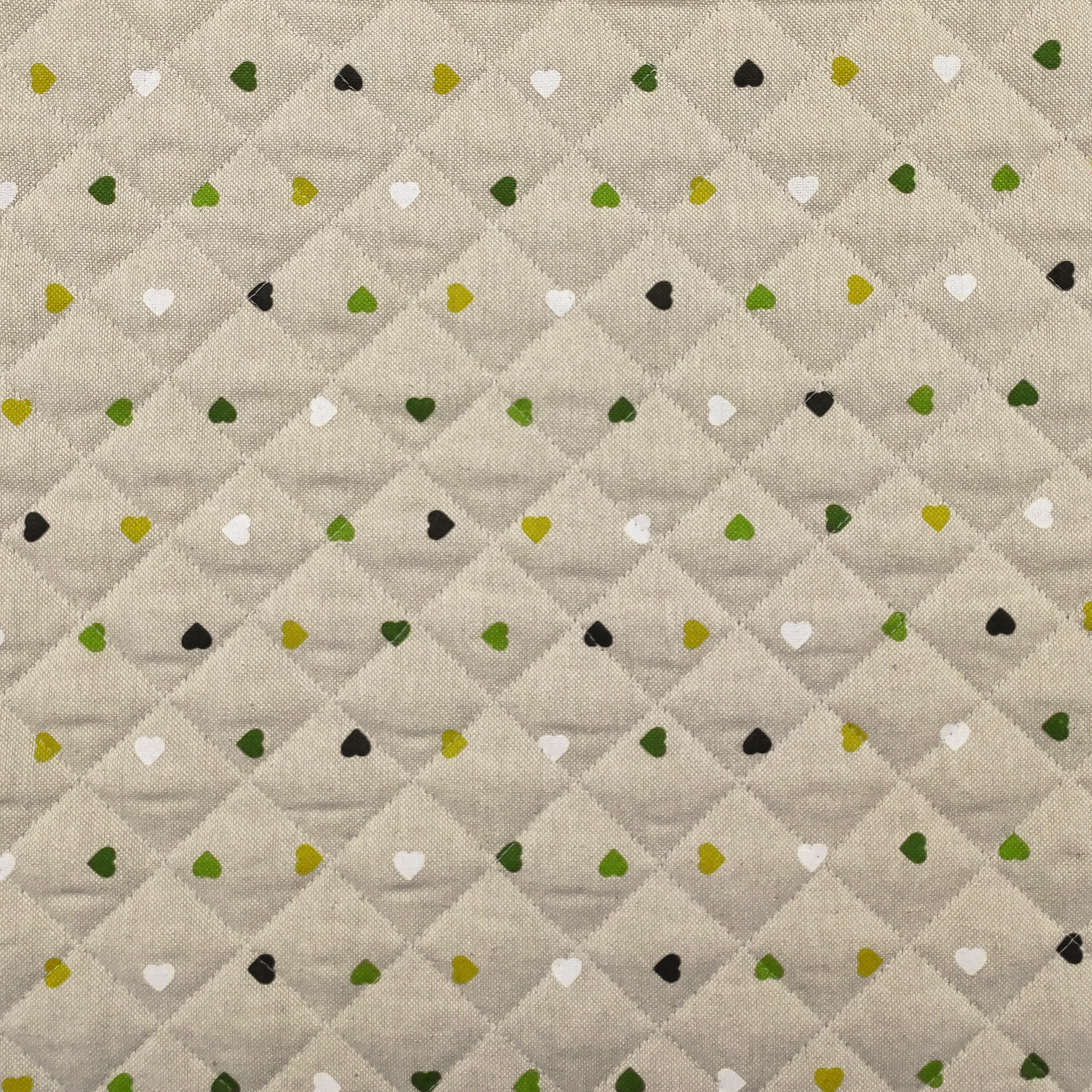 Cuoricini Toni Green Quilted Fabric