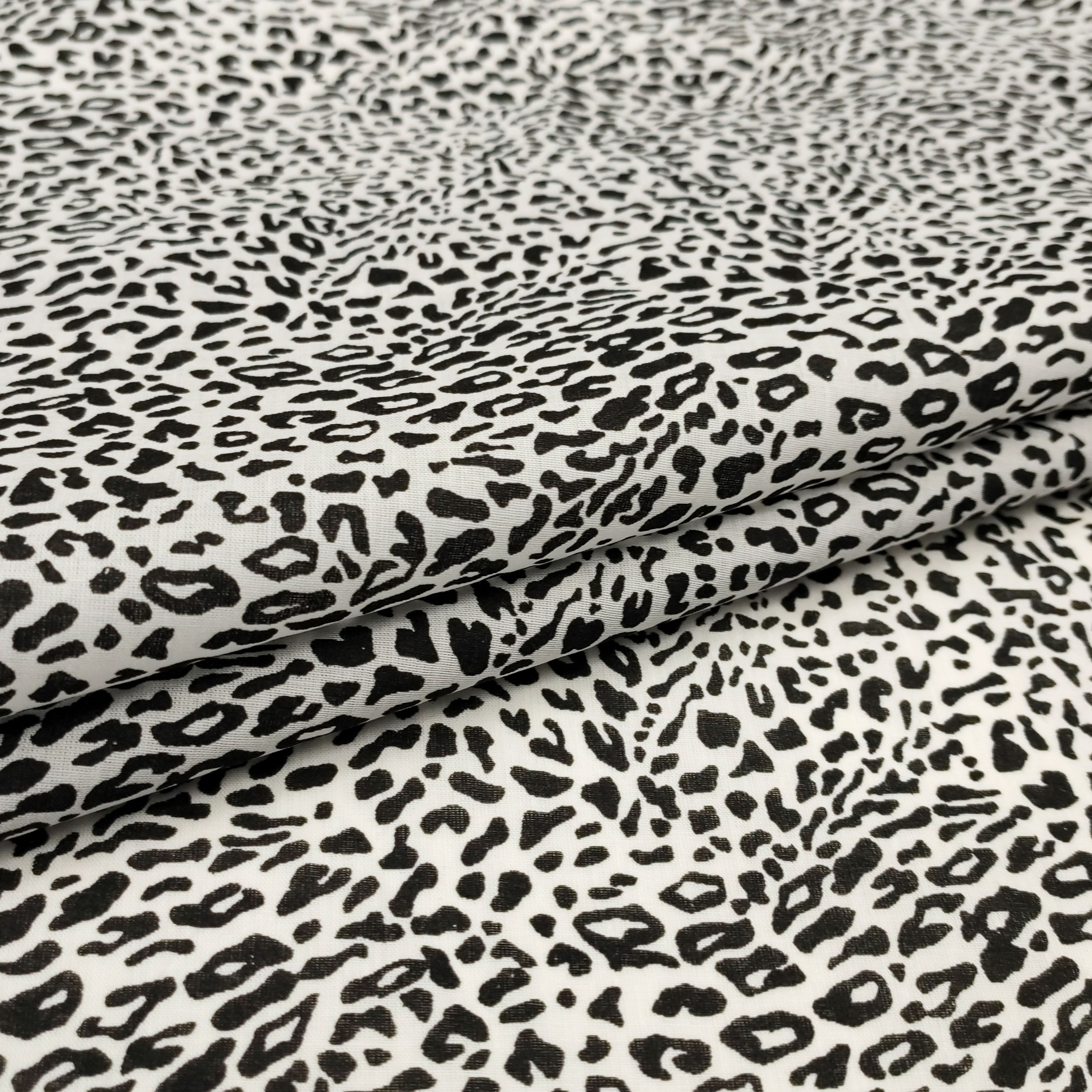 Black and White Leopard Print Cotton