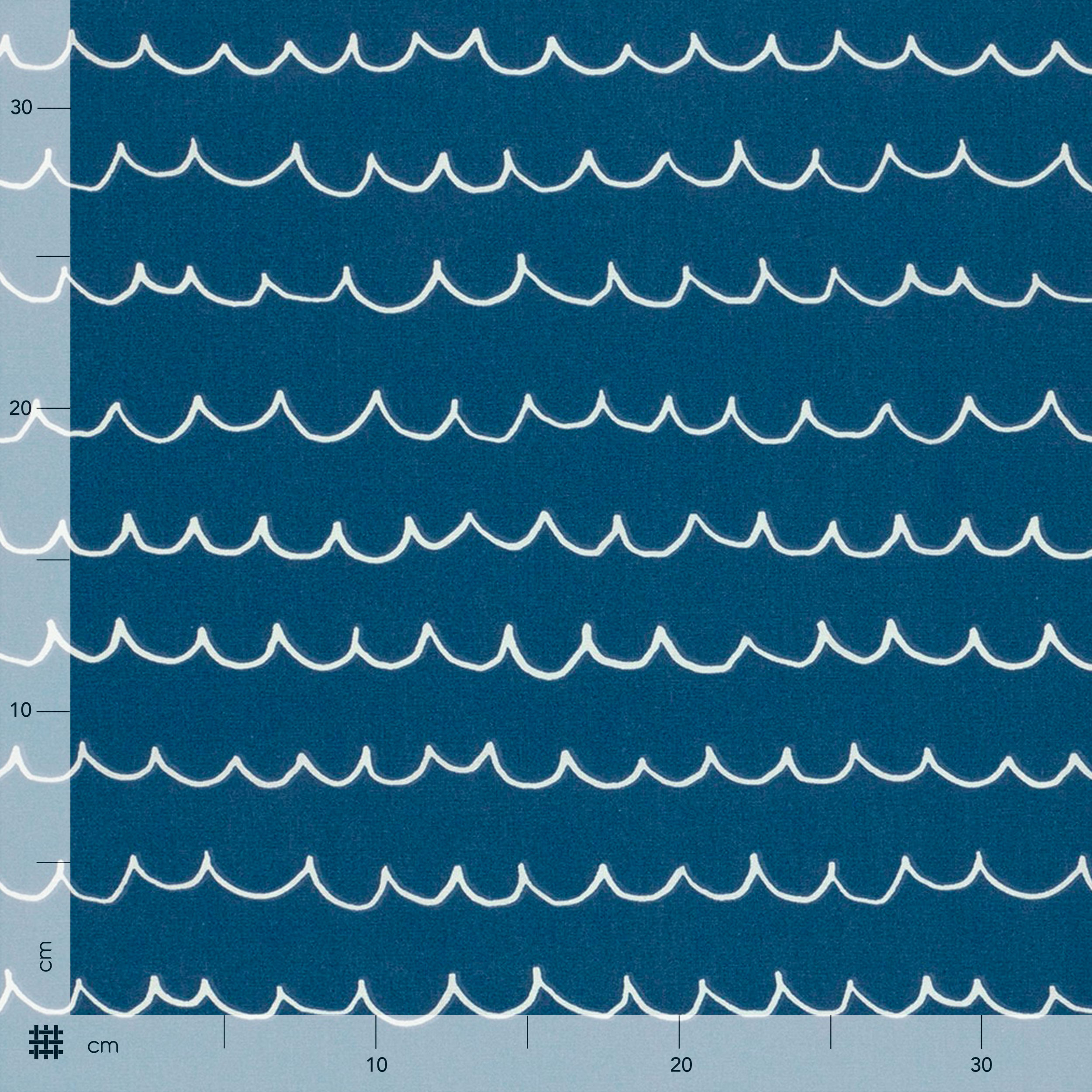 Popeline de coton bleu Vagues de la mer Image