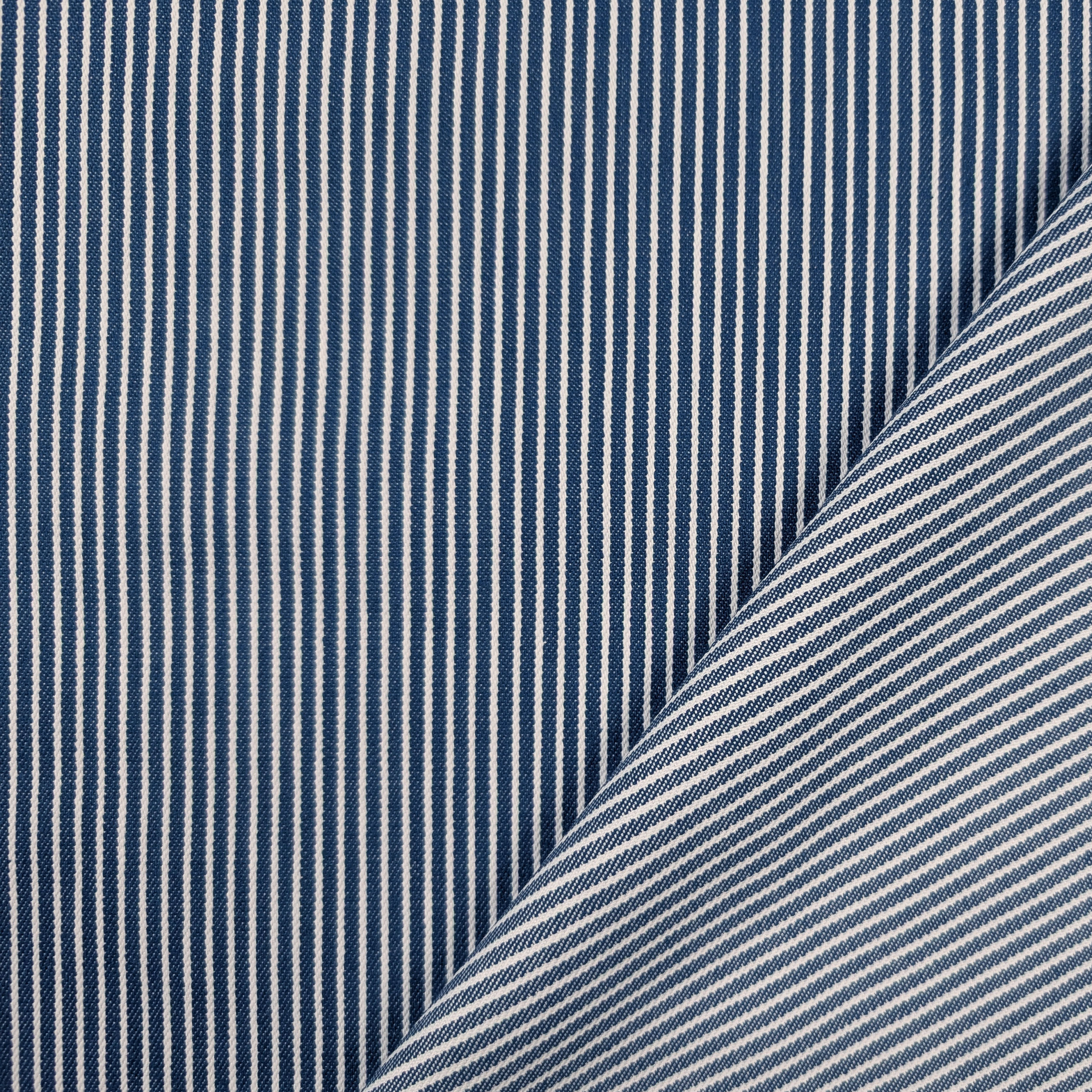 Denim Blue Vertical White Stripes Image